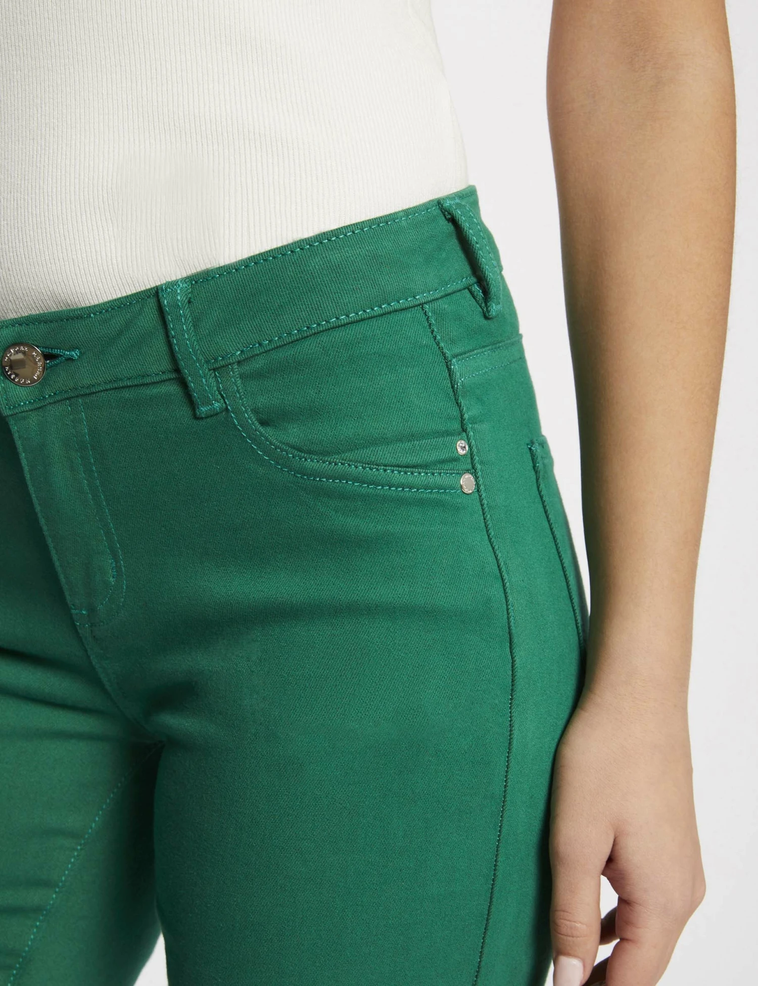 Pantalon Skinny Taille Basse Vert Femme – Image 5