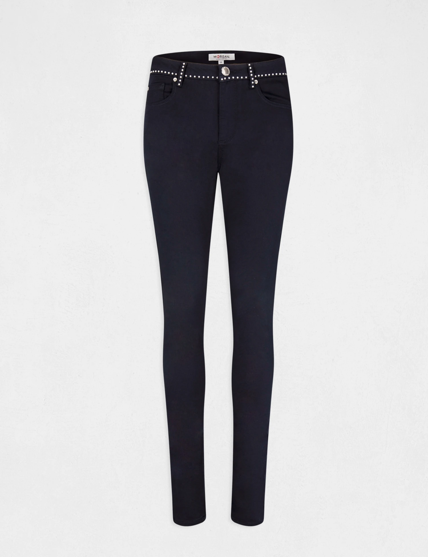Pantalon Slim Avec Clous Marine Femme – Image 4