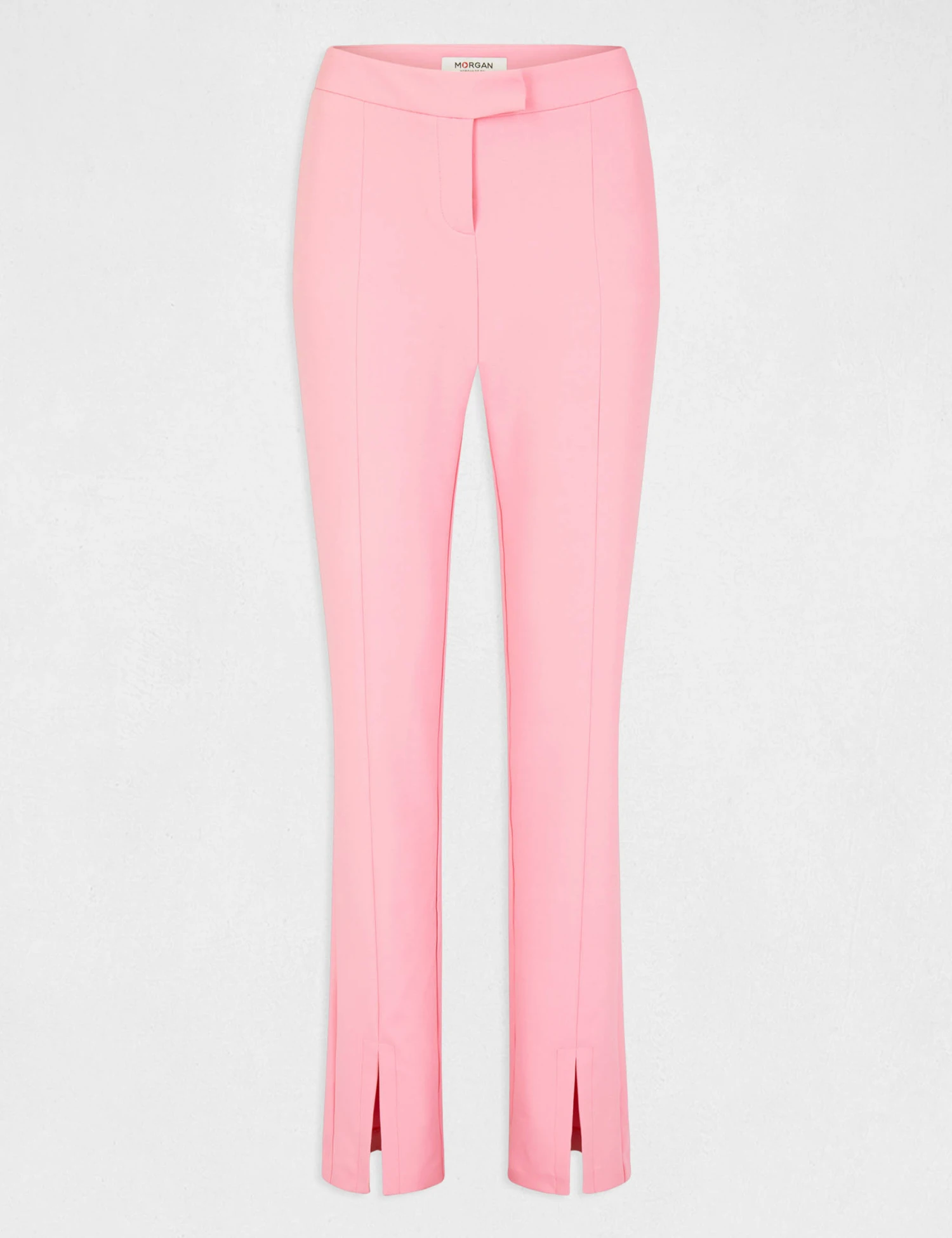 Pantalon Tailleur Ajusté Fendu Rose Clair Femme – Image 4