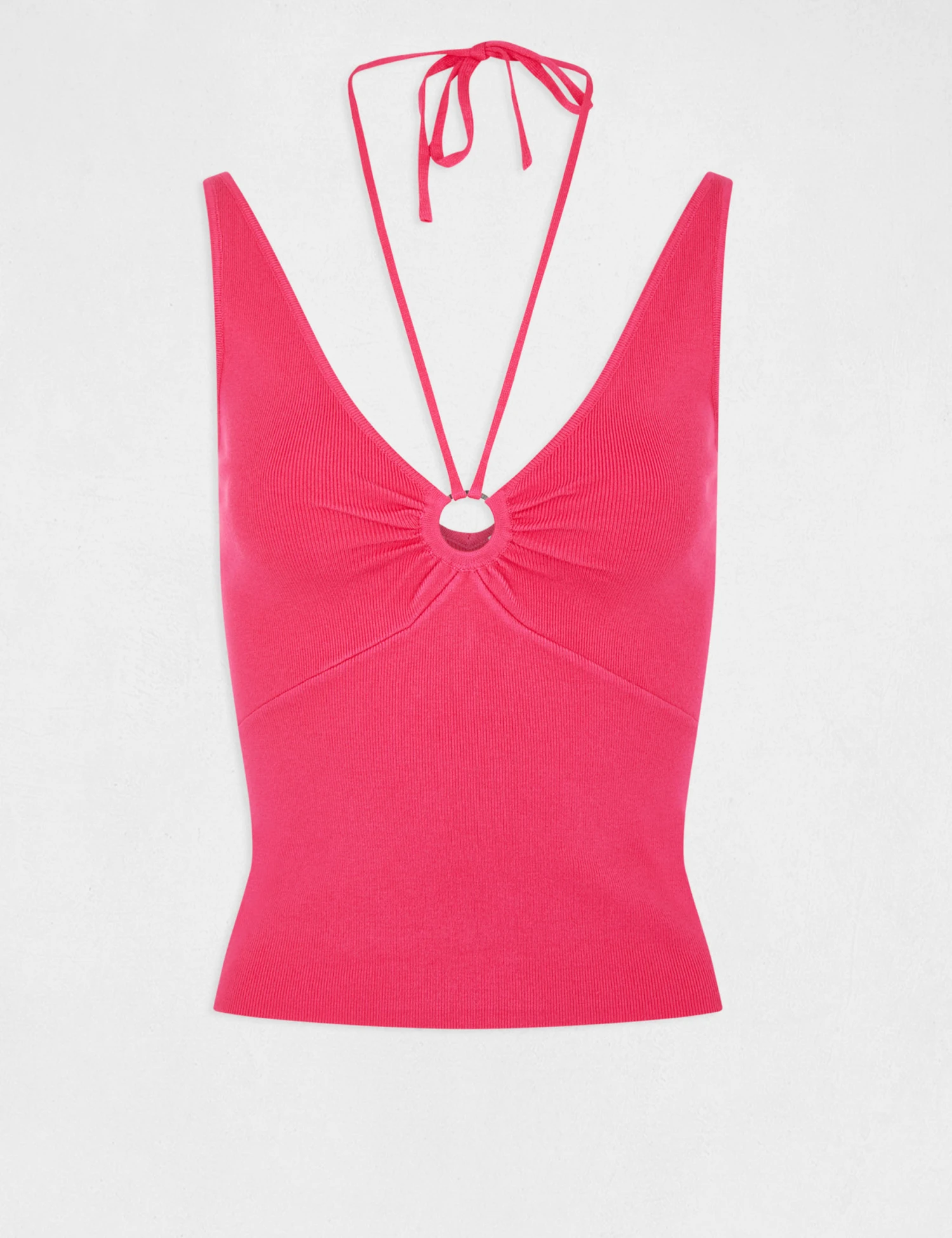 Pull Débardeur Avec Dos Nu Rose Fonce Femme – Image 4