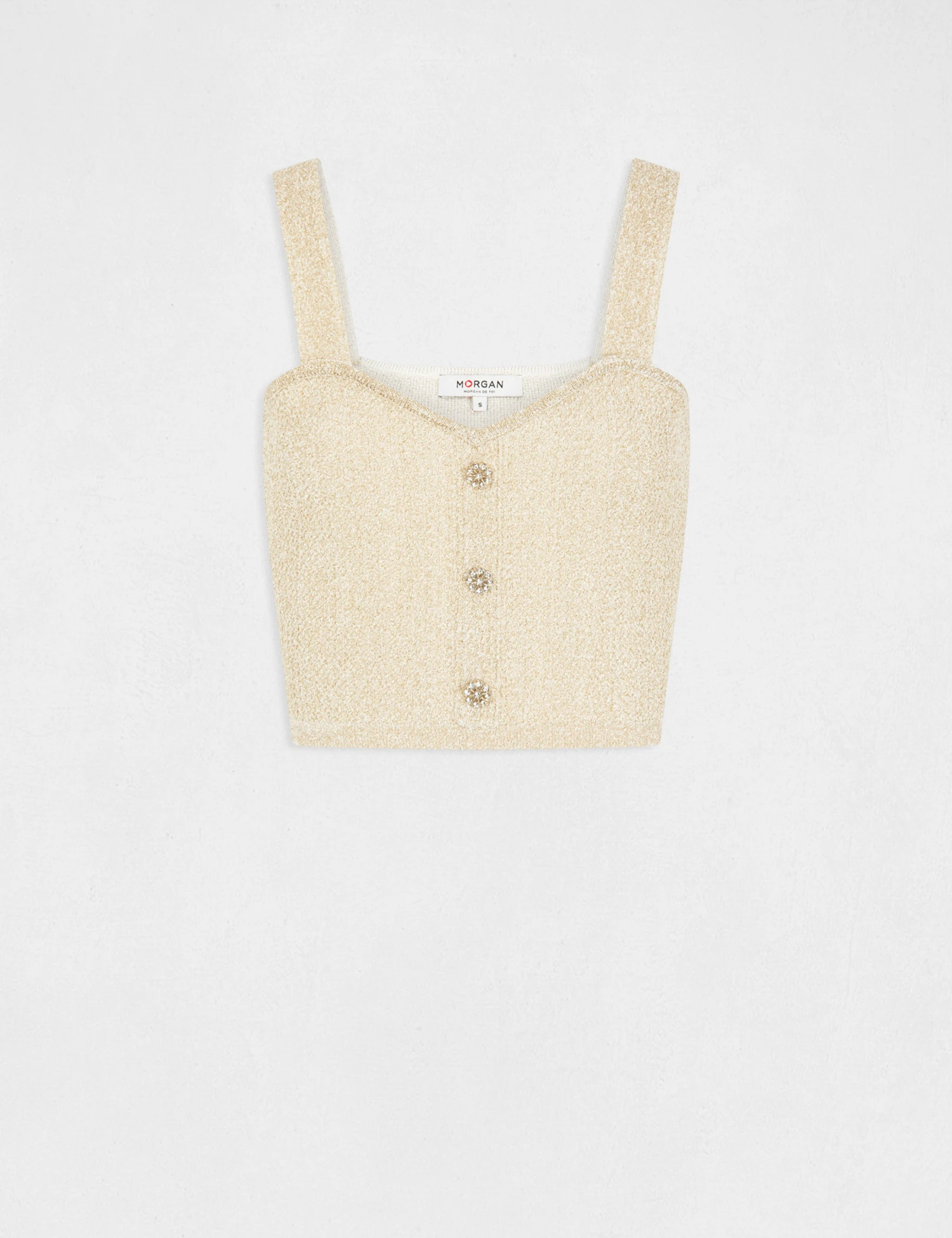 Pull Débardeur Fils Métallisés Ecru Femme – Image 4