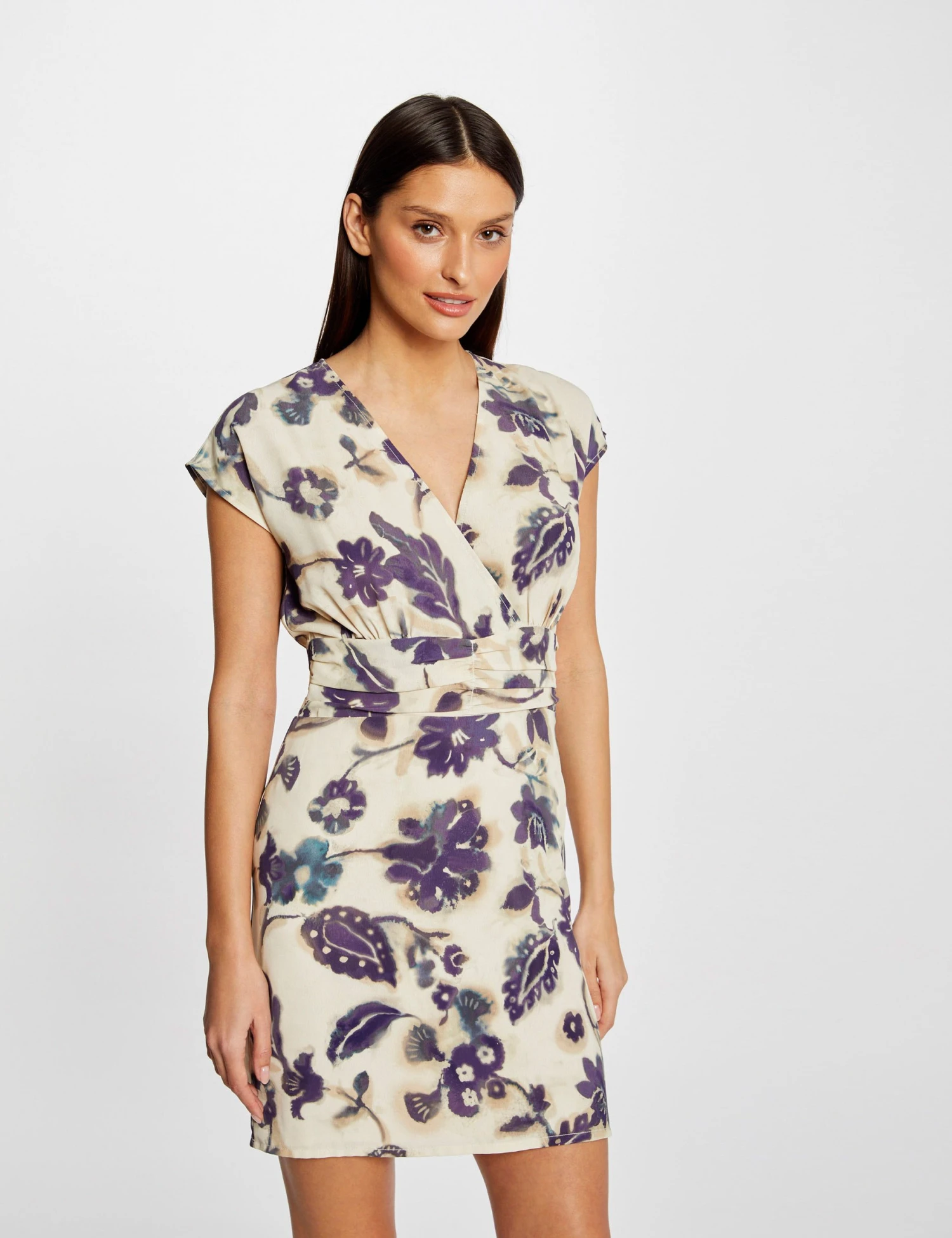 Robe Ajustée Imprimé Floral Multico Femme