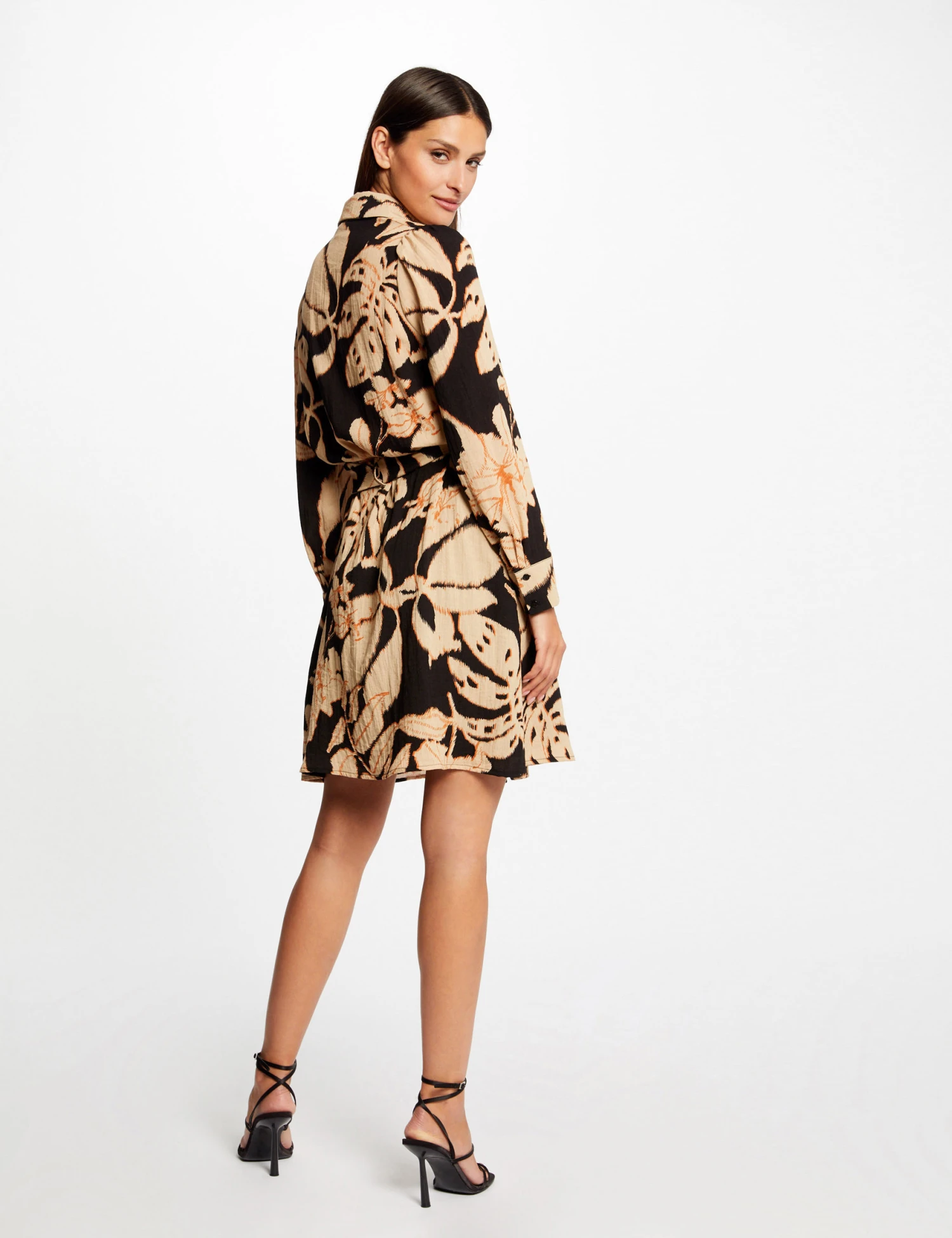 Robe Chemise Droite Imprimé Végétal Multico Femme – Image 2