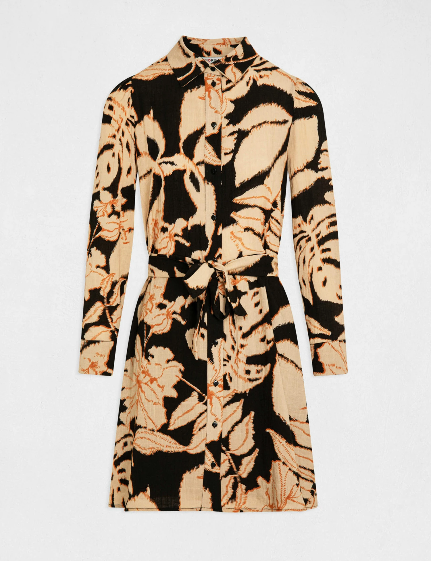 Robe Chemise Droite Imprimé Végétal Multico Femme – Image 5