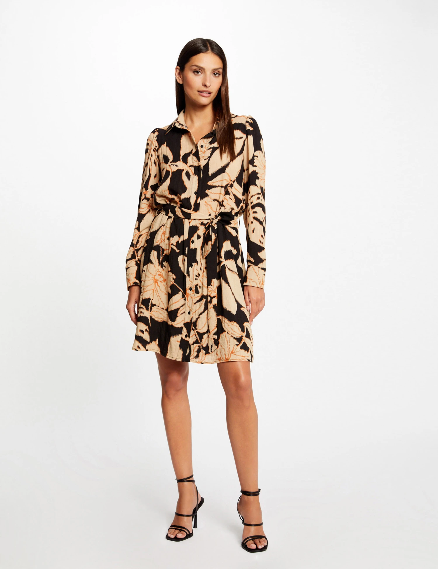 Robe Chemise Droite Imprimé Végétal Multico Femme – Image 4