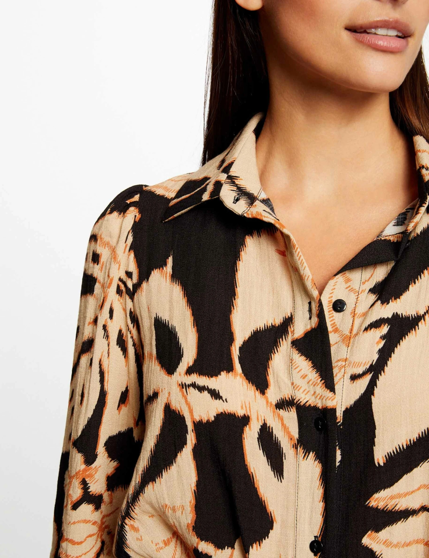 Robe Chemise Droite Imprimé Végétal Multico Femme – Image 3