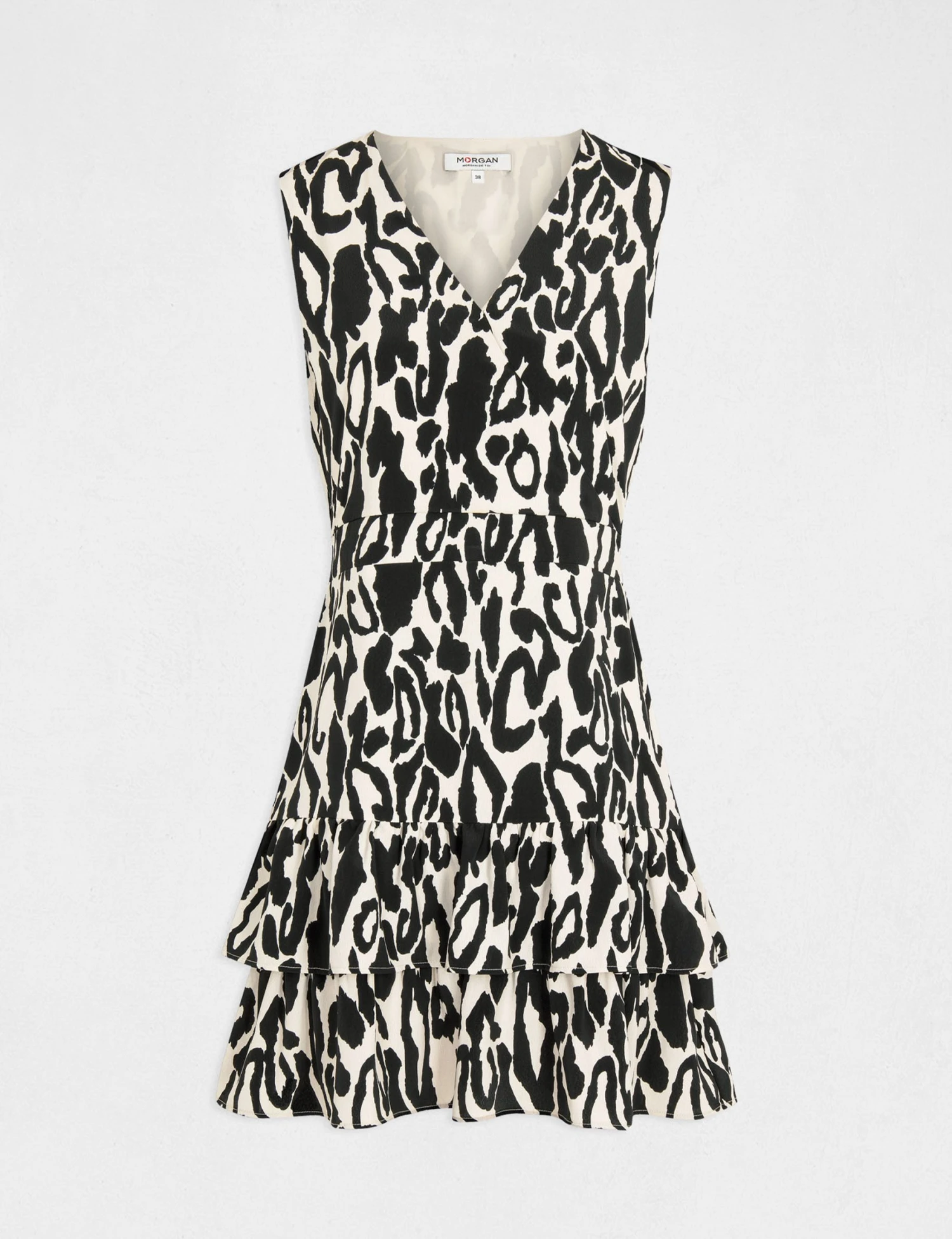 Robe Cintrée à Volants Imprimé Animalier Multico Femme – Image 4