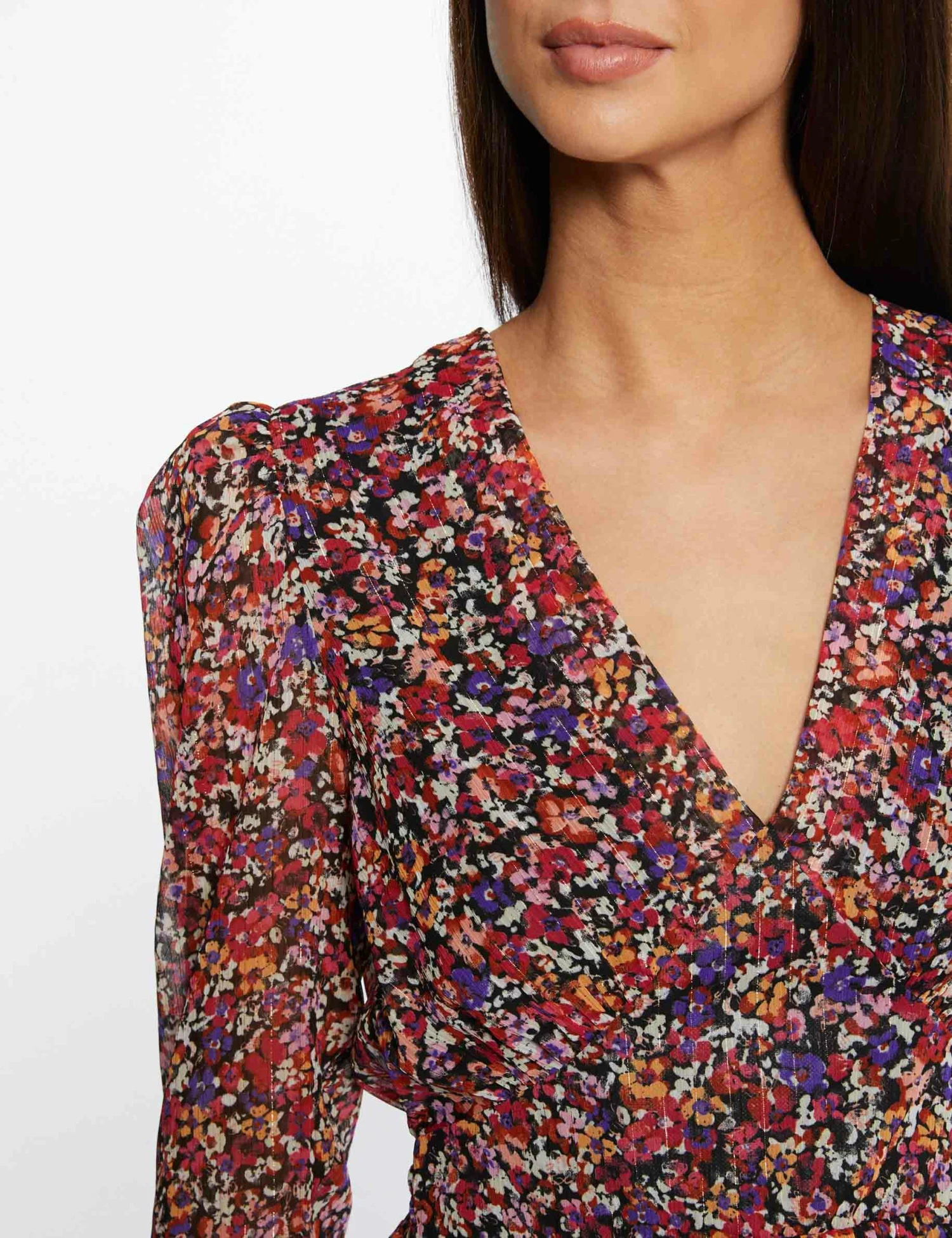 Robe Droite Fluide Imprimé Floral Multico Femme – Image 3