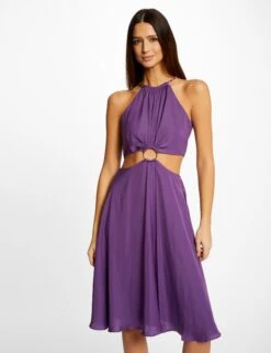 Robe évasée Avec Anneau Et Ouvertures Violet Fonce Femme