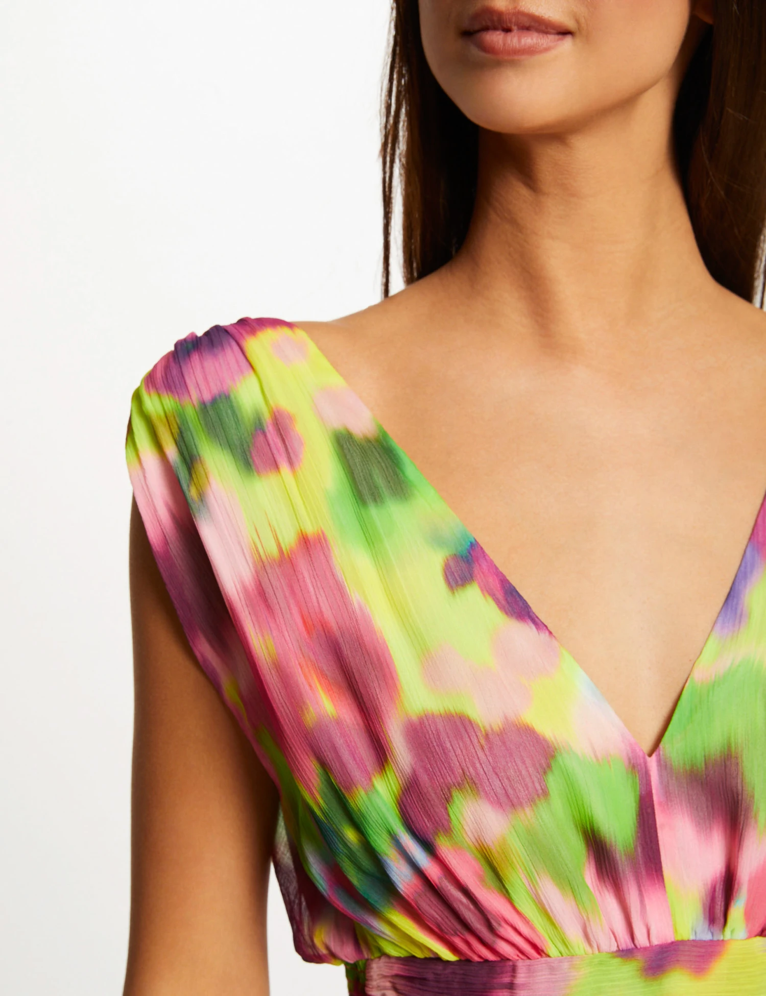 Robe Longue Cintrée Imprimé Abstrait Multico Femme – Image 3