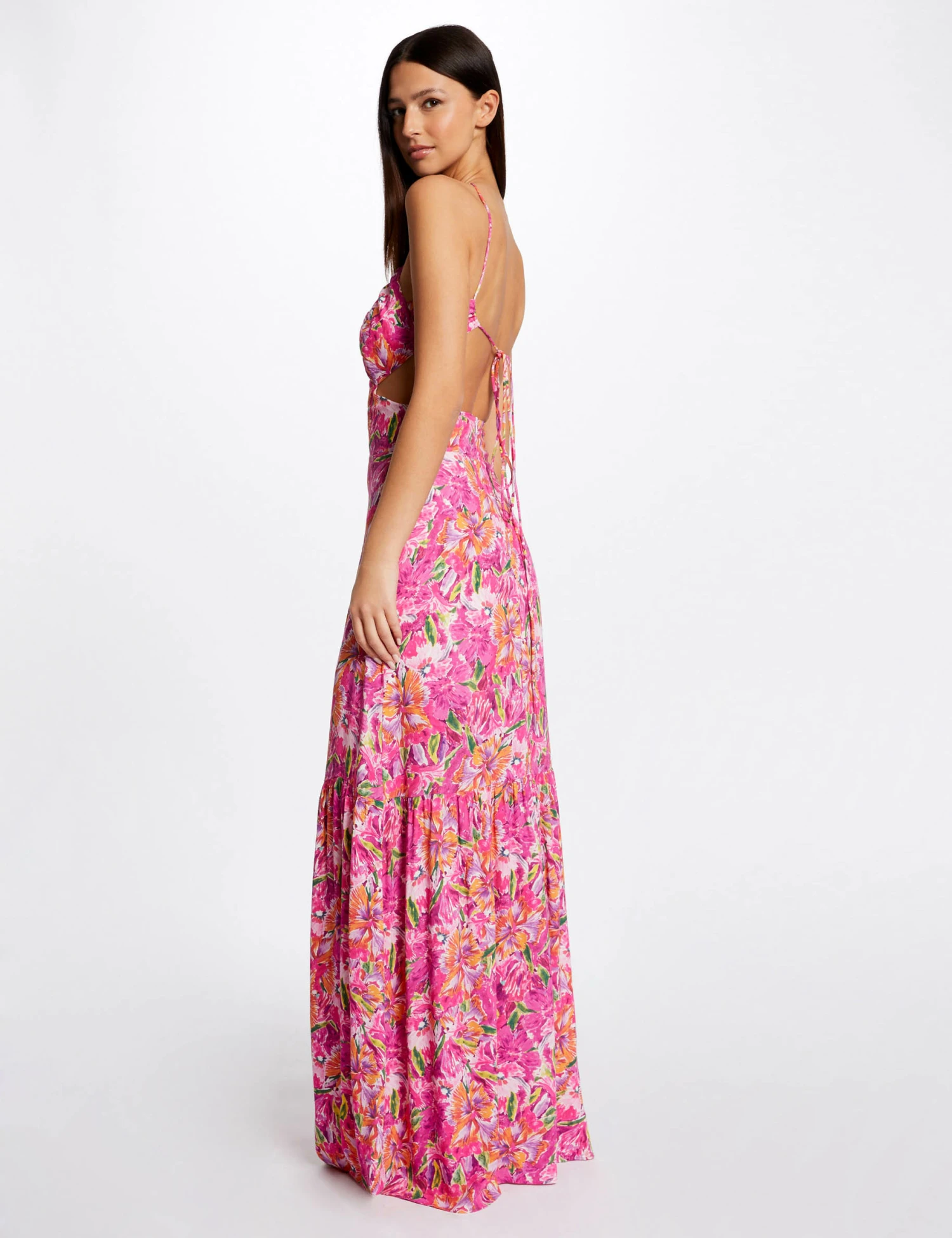 Robe Longue Droite Imprimé Floral Multico Femme – Image 2