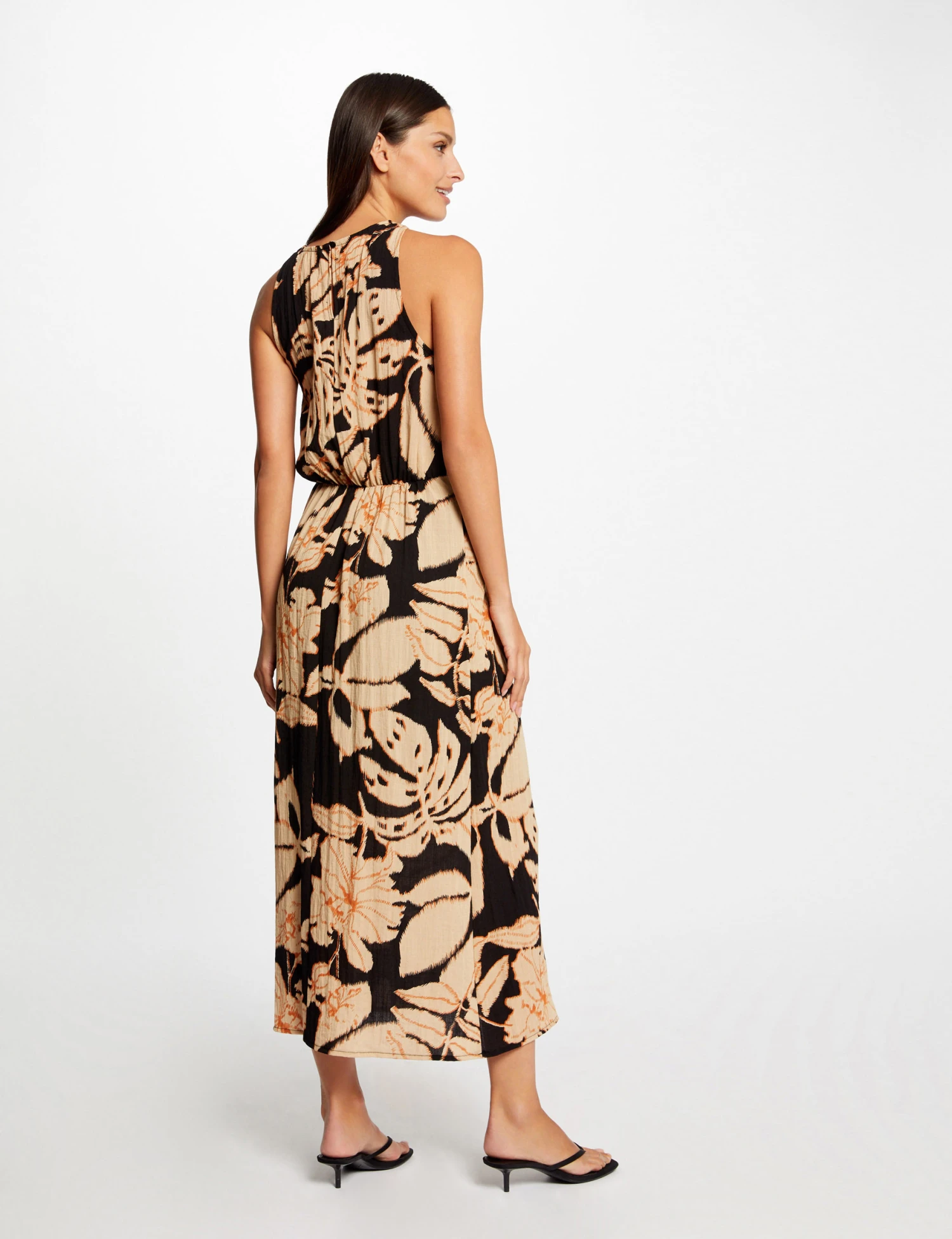 Robe Longue Droite Imprimé Végétal Multico Femme – Image 2