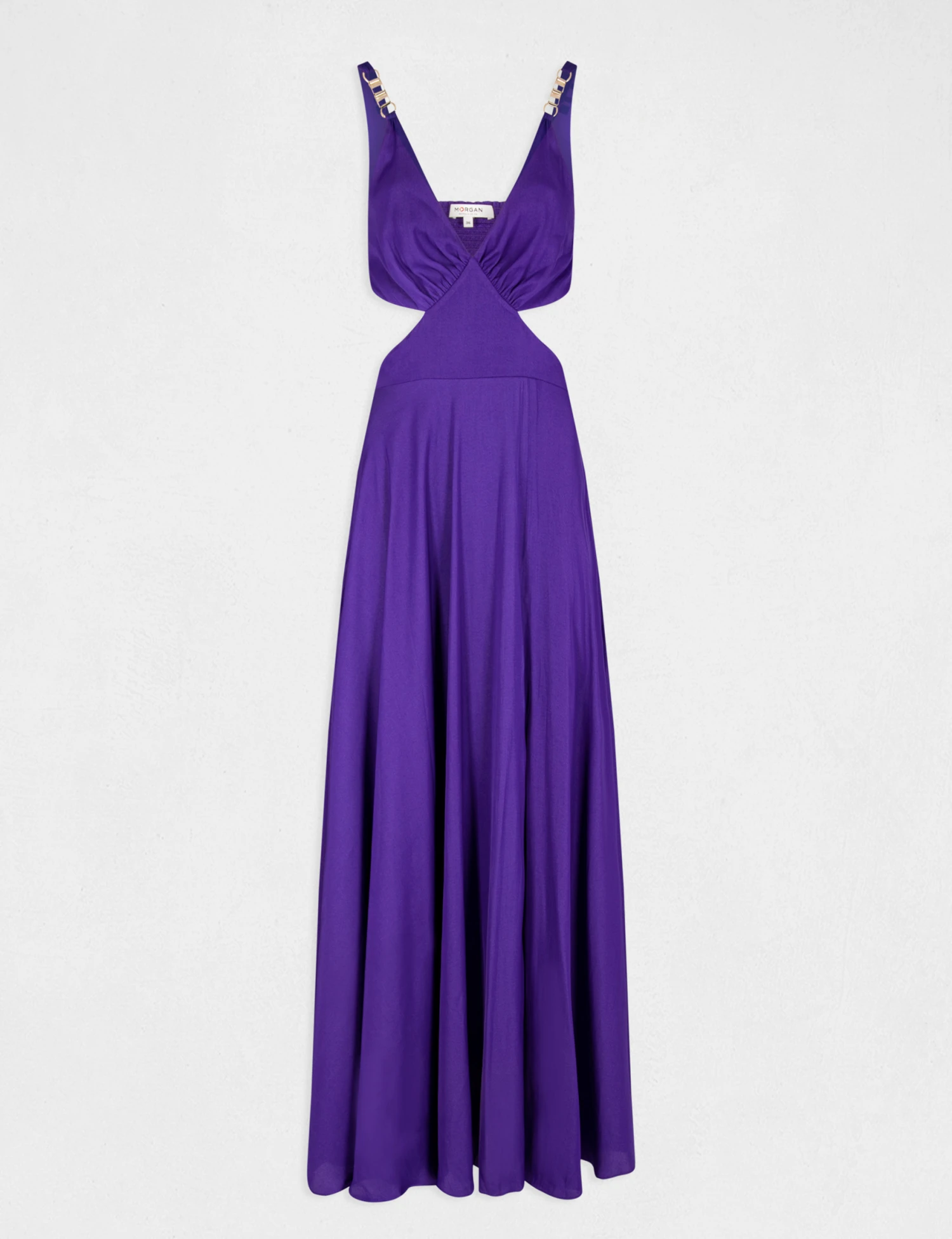 Robe Longue évasée Avec Ouvertures Violet Fonce Femme – Image 4