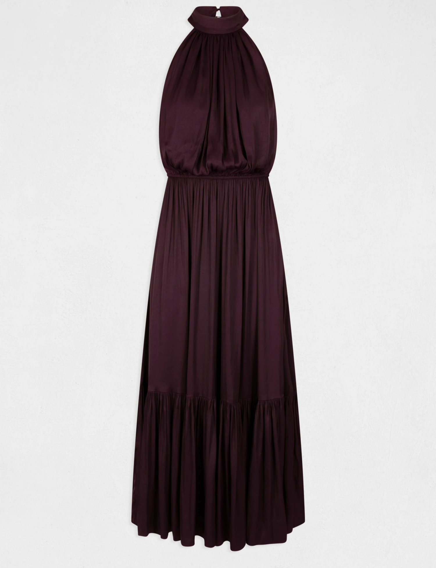 Robe Longue évasée Fluide Prune Femme – Image 5