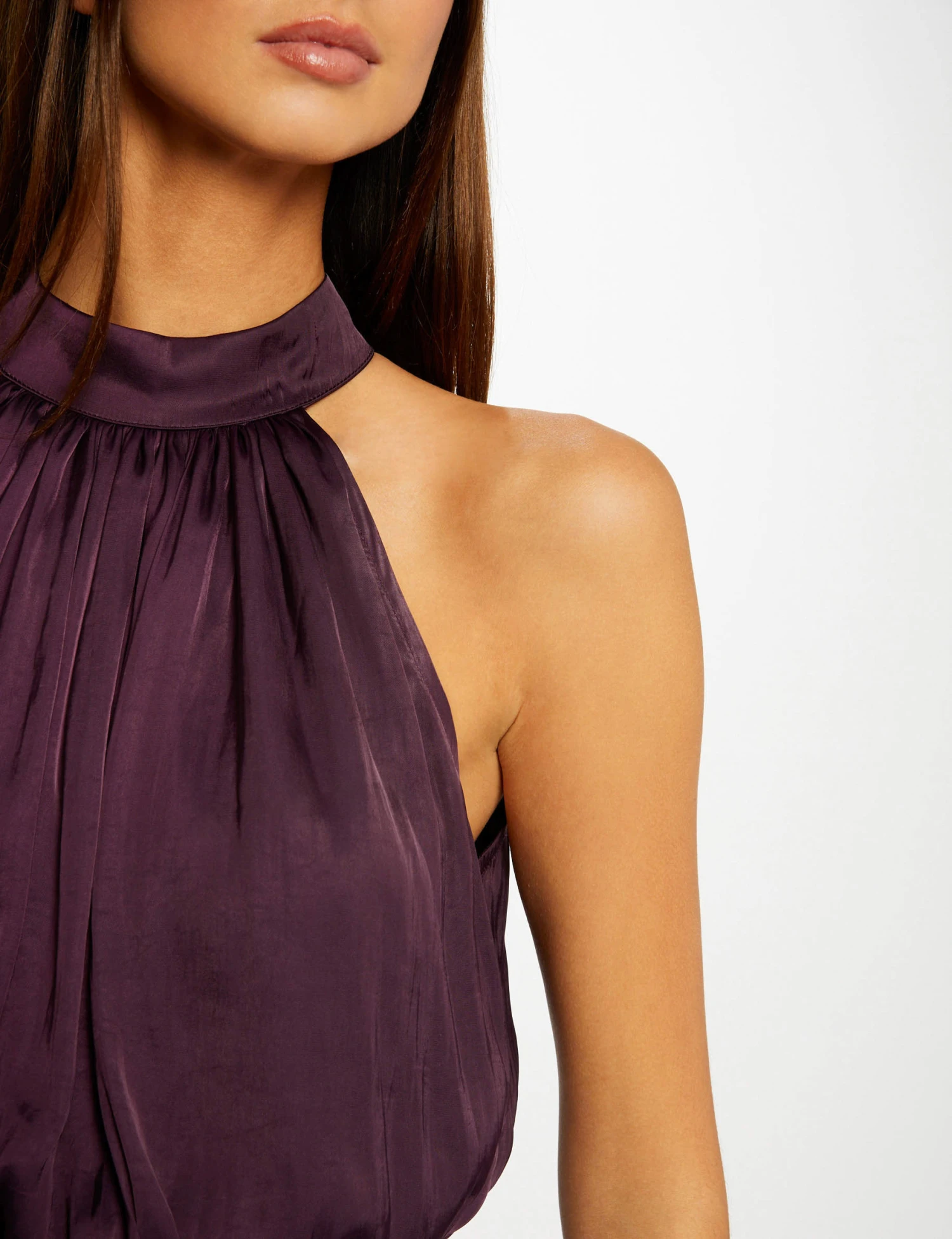 Robe Longue évasée Fluide Prune Femme – Image 6