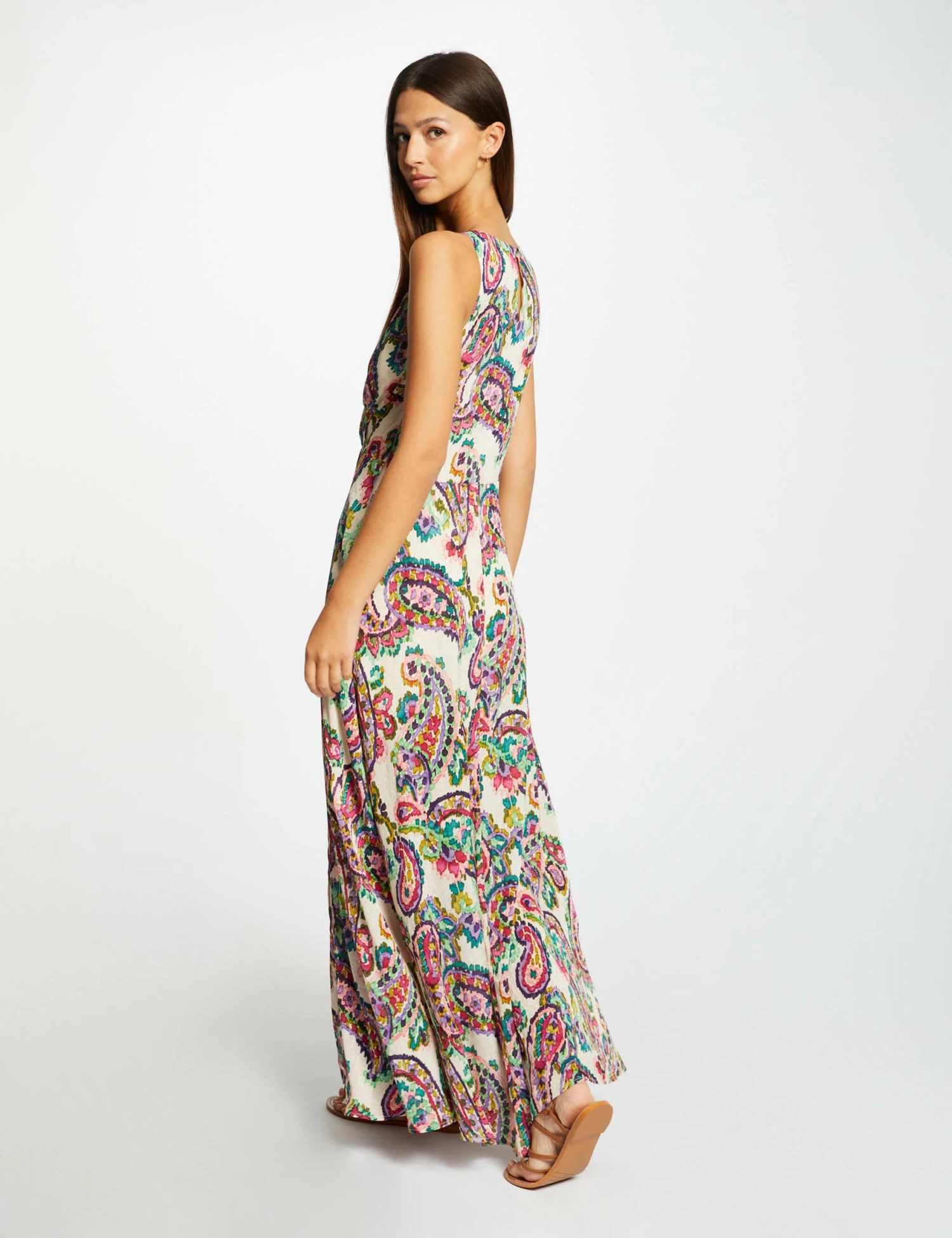 Robe Longue évasée Imprimé Abstrait Multico Femme – Image 2