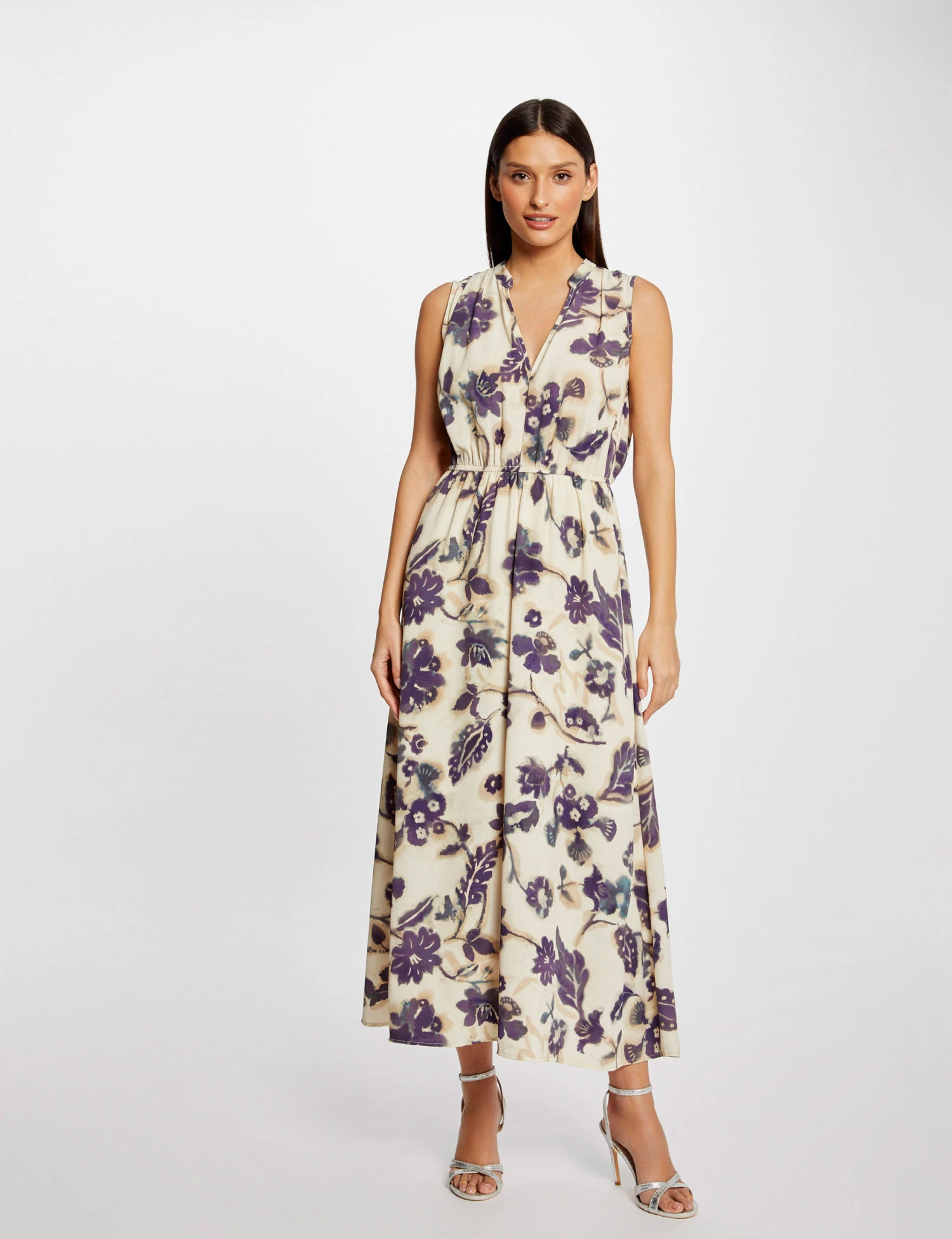 Robe Longue évasée Imprimé Floral Multico Femme