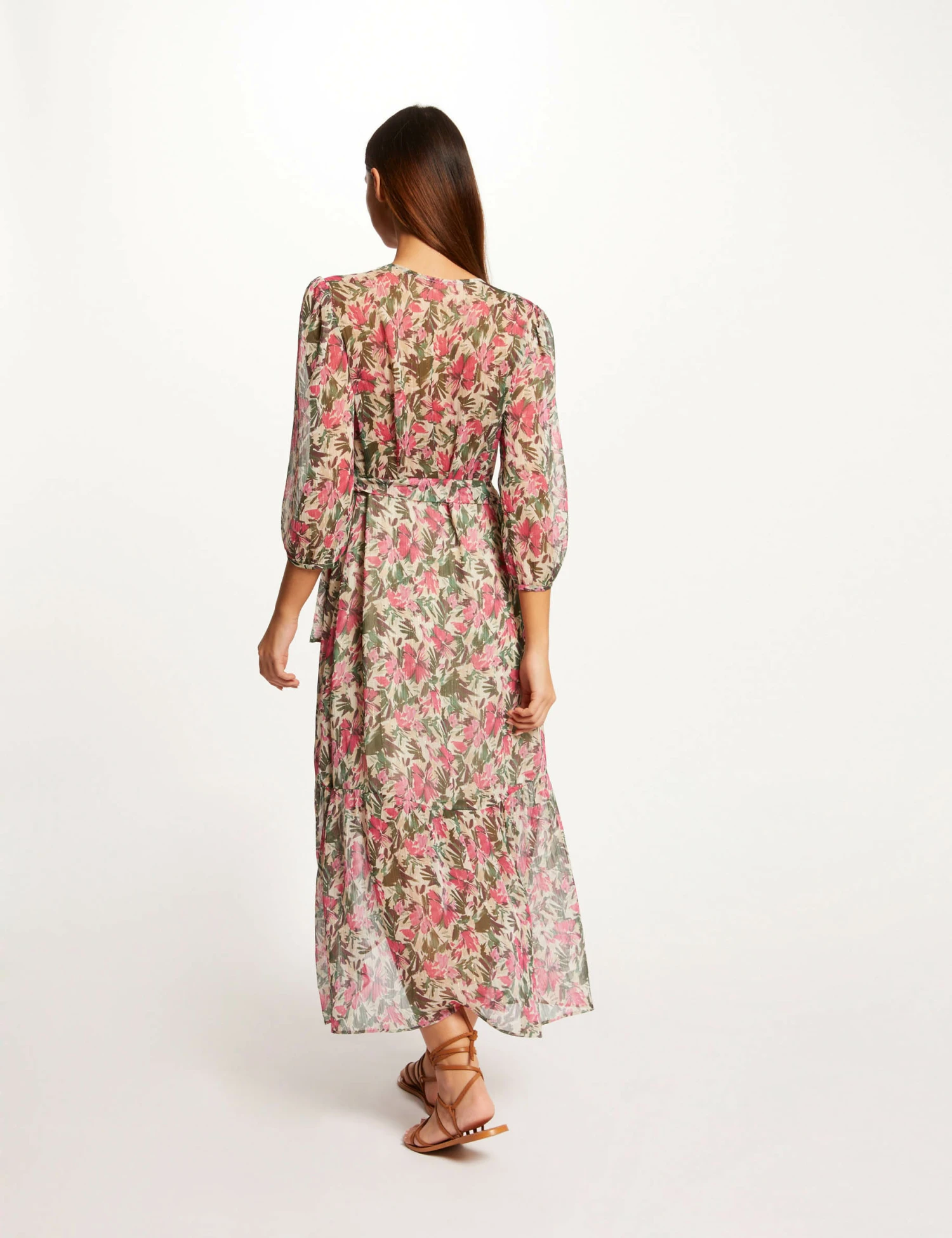 Robe Midi Portefeuille Imprimé Floral Multico Femme – Image 2