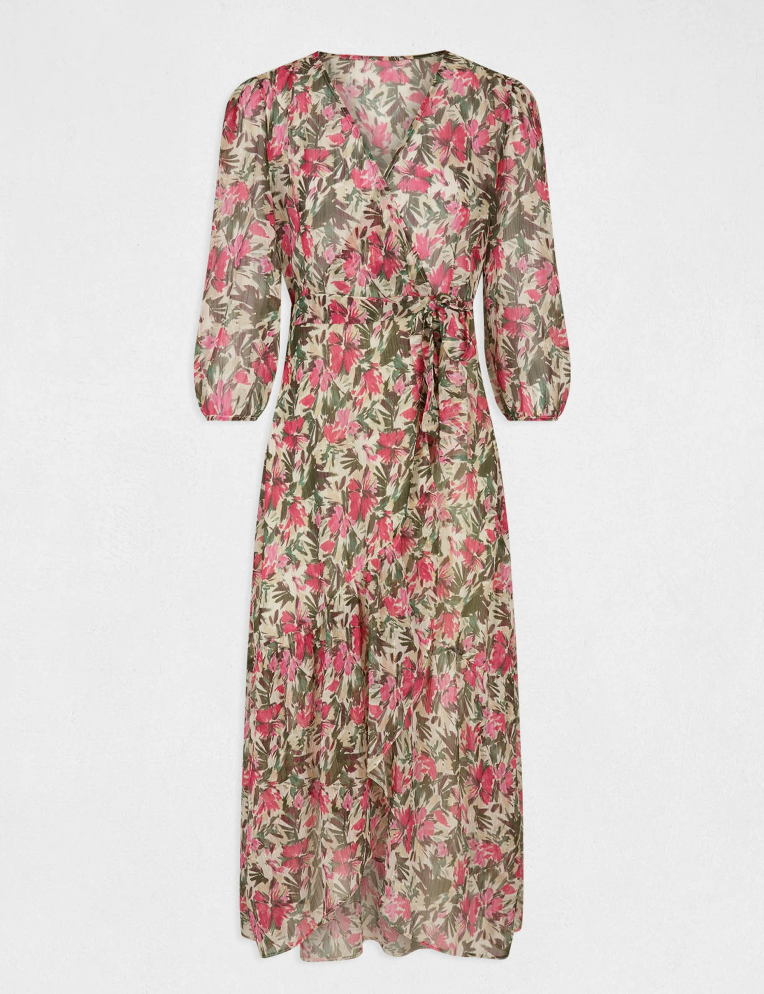 Robe Midi Portefeuille Imprimé Floral Multico Femme – Image 5