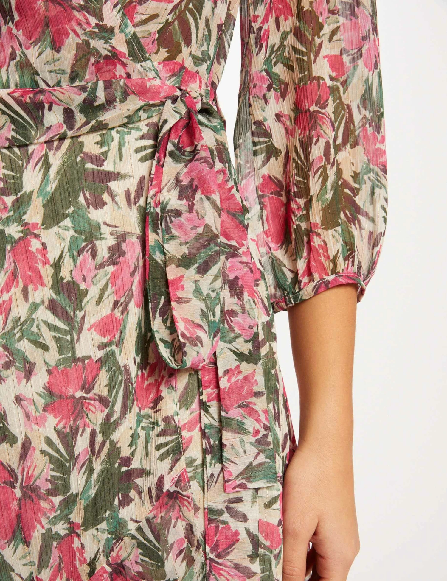Robe Midi Portefeuille Imprimé Floral Multico Femme – Image 3