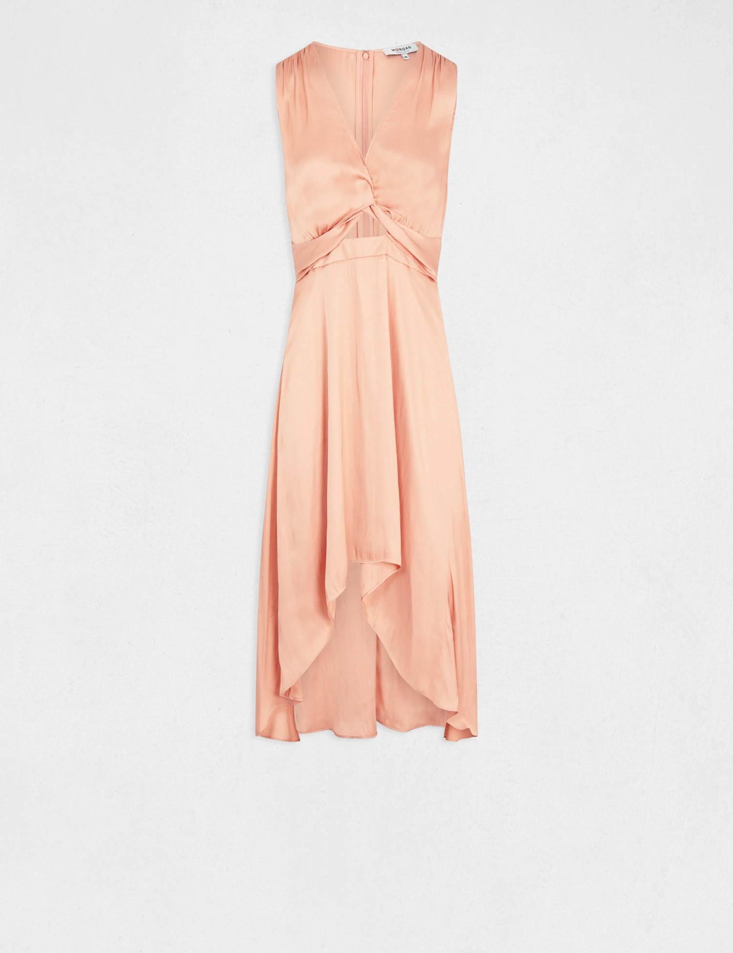 Robe Midi Trapèze Asymétrique Rose Moyen Femme – Image 5