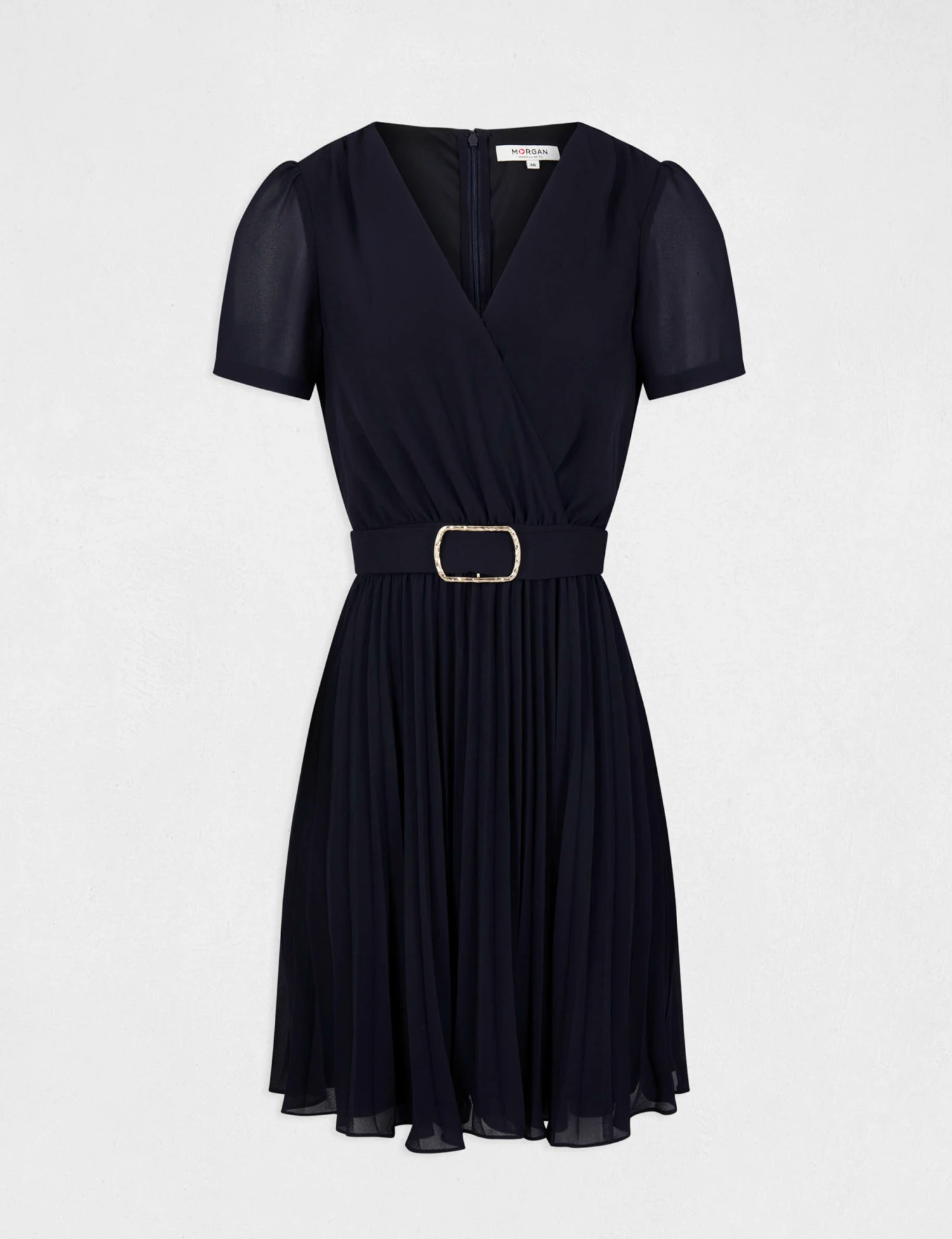 Robe Patineuse Bas Plissé Marine Femme – Image 5