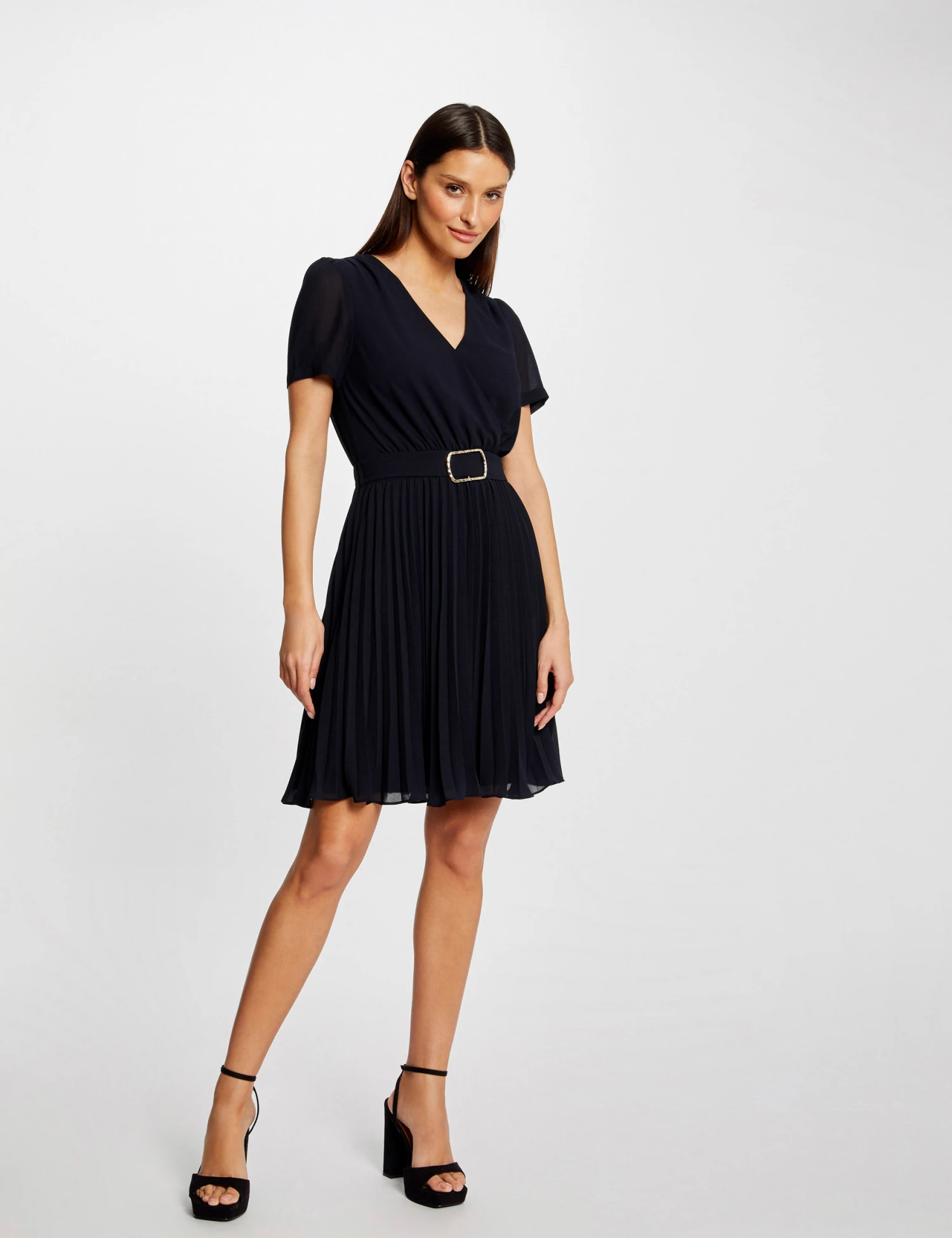 Robe Patineuse Bas Plissé Marine Femme – Image 4