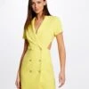 Robe Portefeuille Avec Ouvertures Jaune Femme