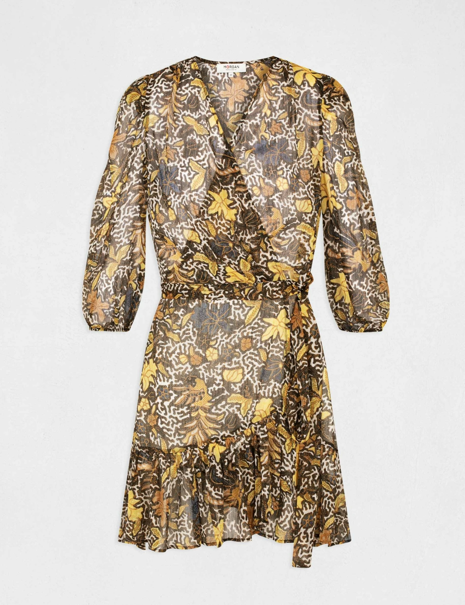 Robe Portefeuille Imprimé Végétal Multico Femme – Image 5