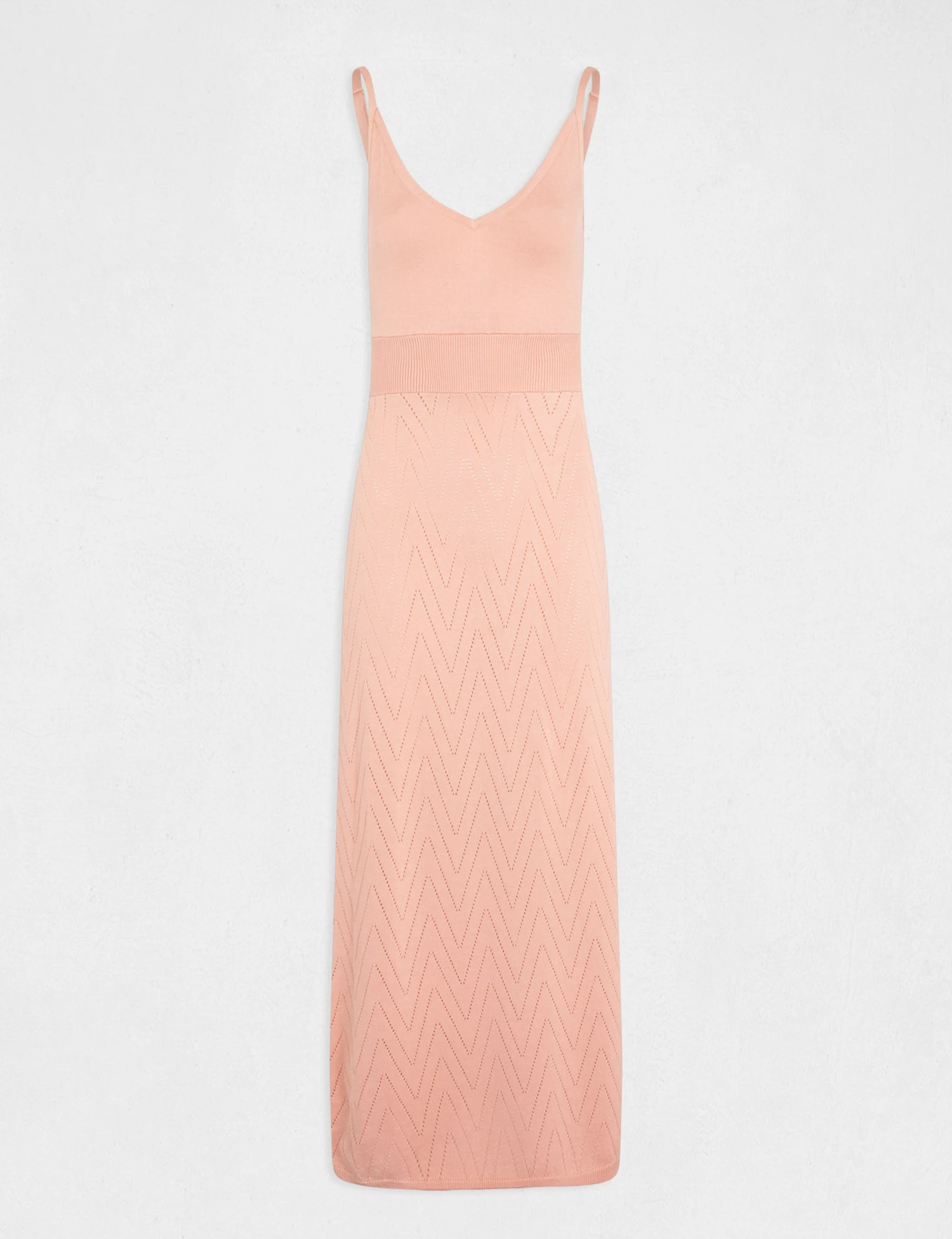 Robe Pull Longue Ajustée à Bretelles Rose Moyen Femme – Image 5