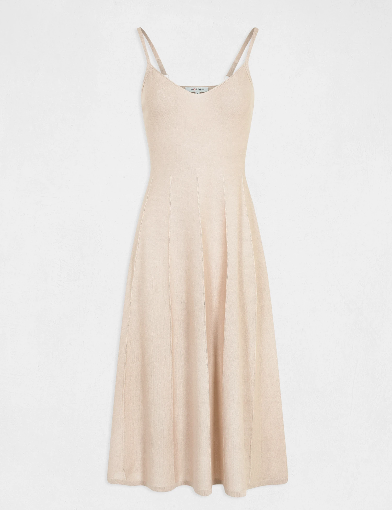 Robe Pull Midi évasée à Bretelles Fines Dore Femme – Image 5