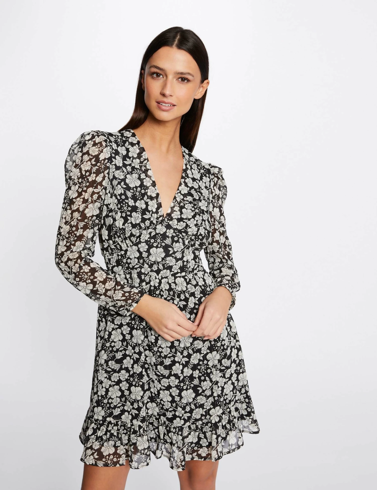 Robe Trapèze Fluide Imprimé Floral Multico Femme