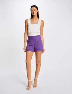 Short City Droit Ă Ponts Violet Fonce Femme