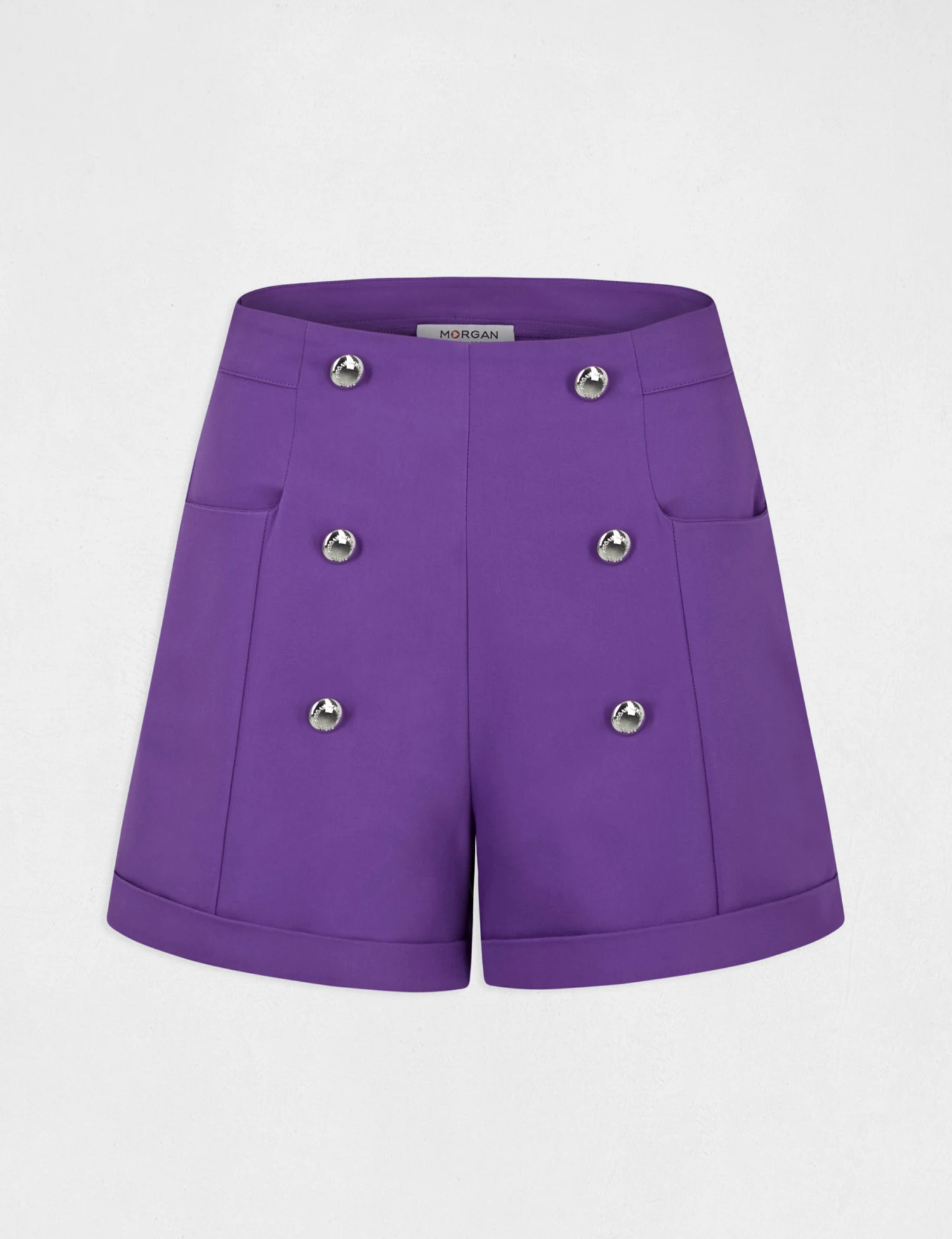 Short City Droit à Ponts Violet Fonce Femme – Image 4