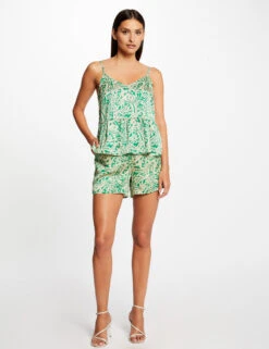 Short Droit Satin Imprimé Cachemire Multico Femme