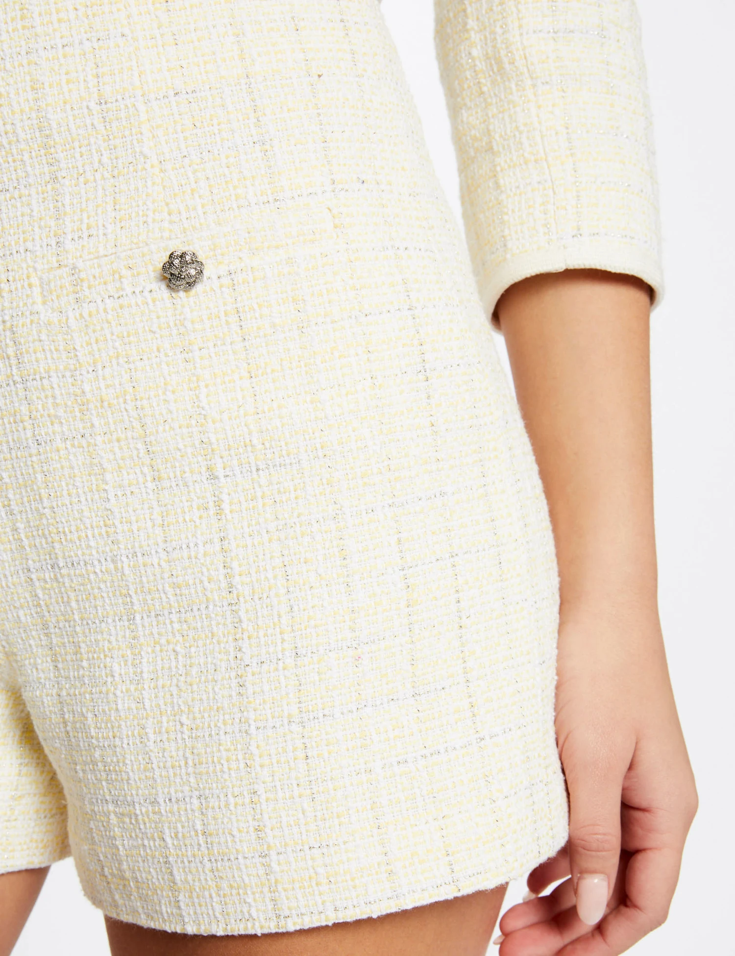 Short Droit Taille Haute Jaune Femme – Image 6