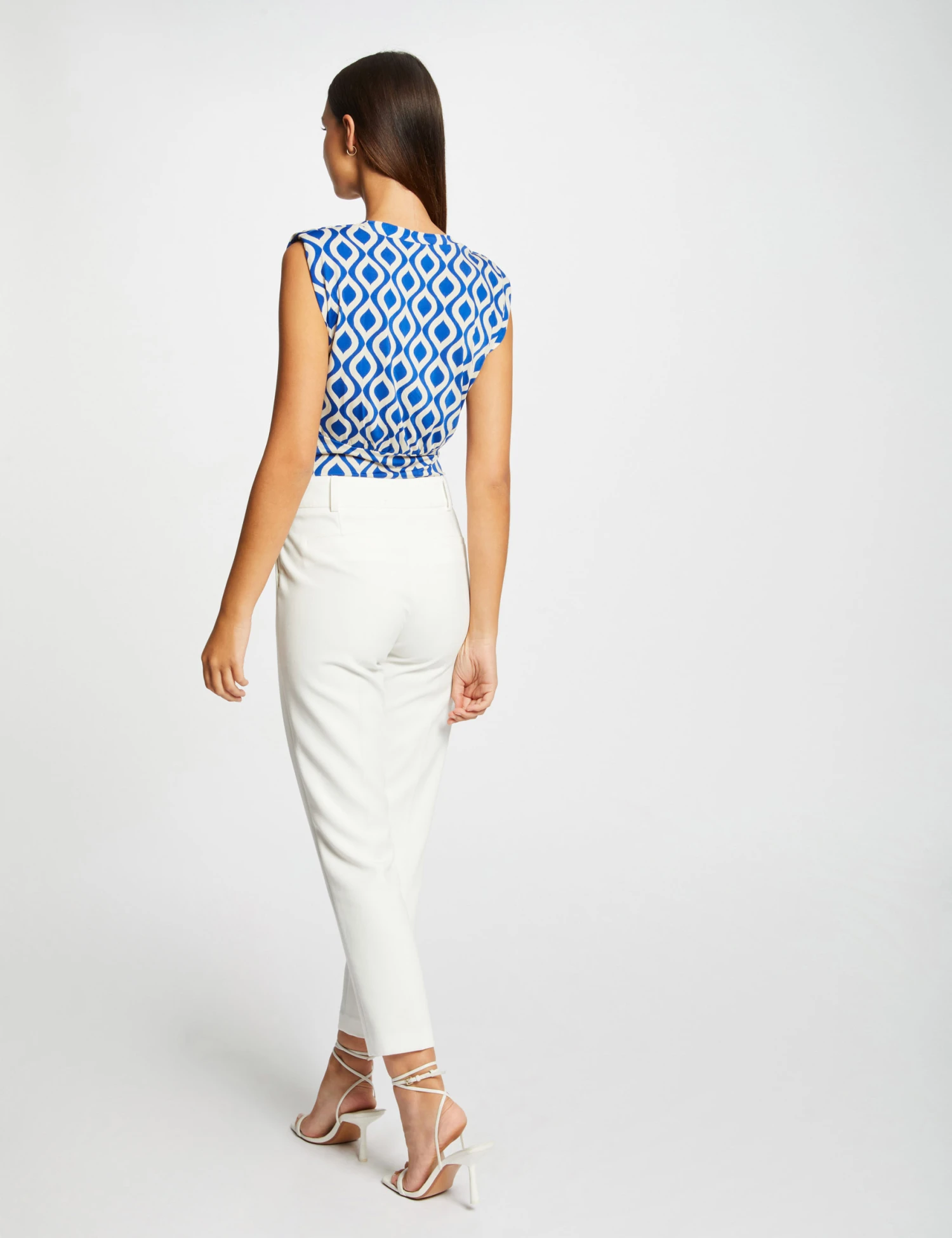 T-shirt Imprimé Géométrique Bleu Electrique Femme – Image 2