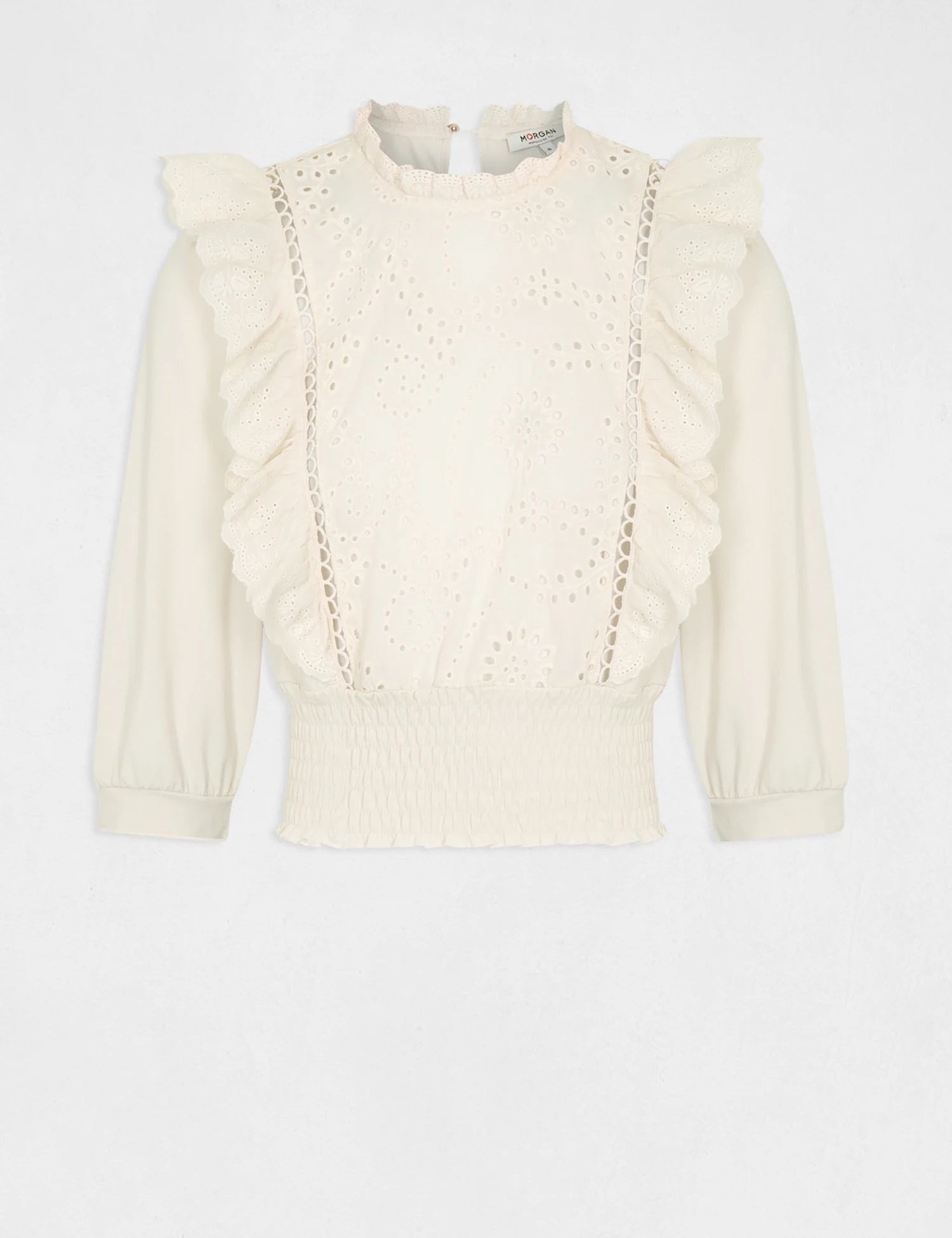 T-shirt Manches 3/4 Avec Broderie Ivoire Femme – Image 4