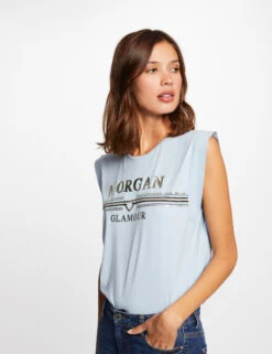 T-shirt Manches Courtes Ă Inscription Ciel Femme