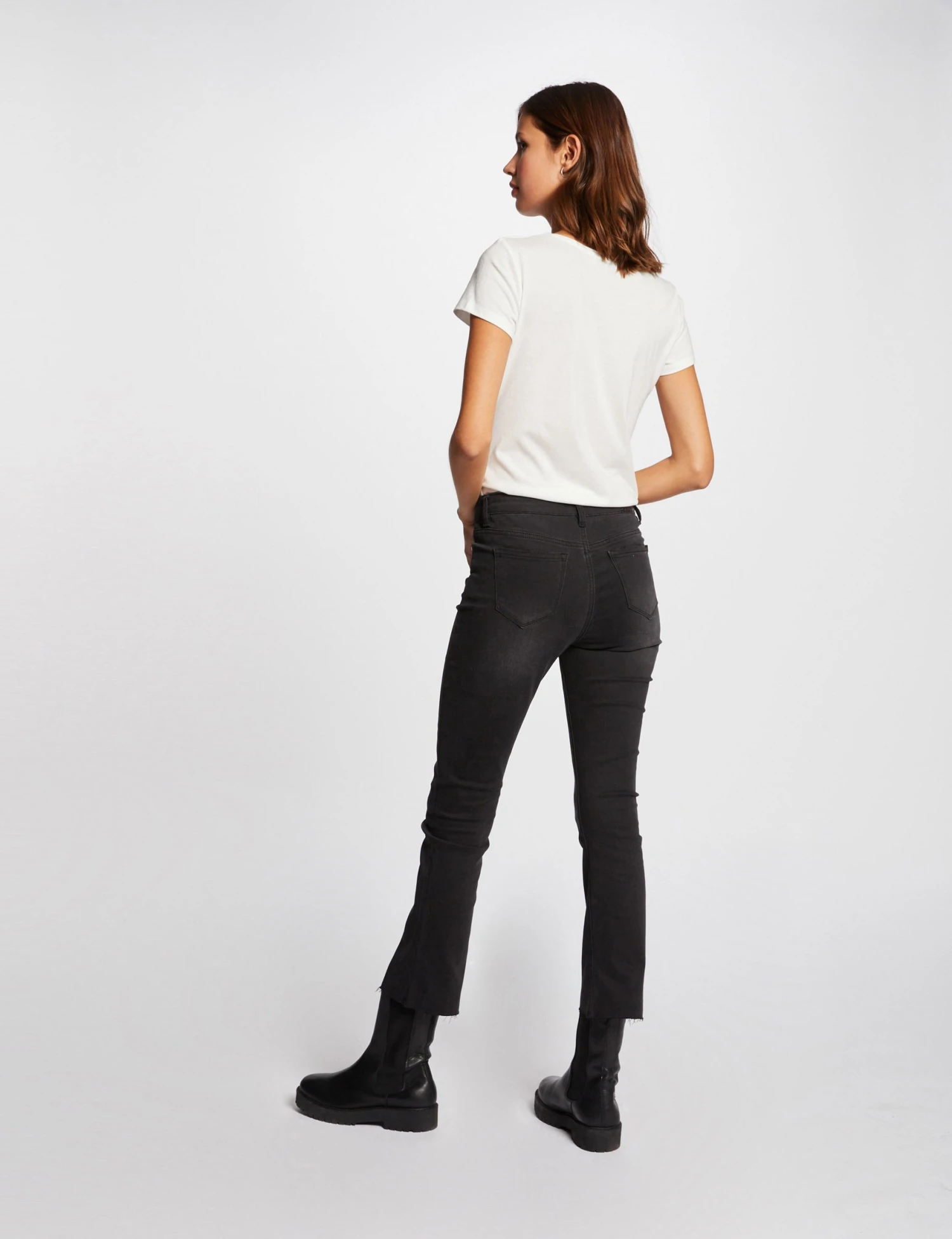 T-shirt Manches Courtes à Inscription Ecru Femme – Image 2