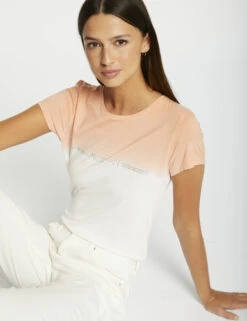 T-shirt Manches Courtes Ă Inscription Multico Femme