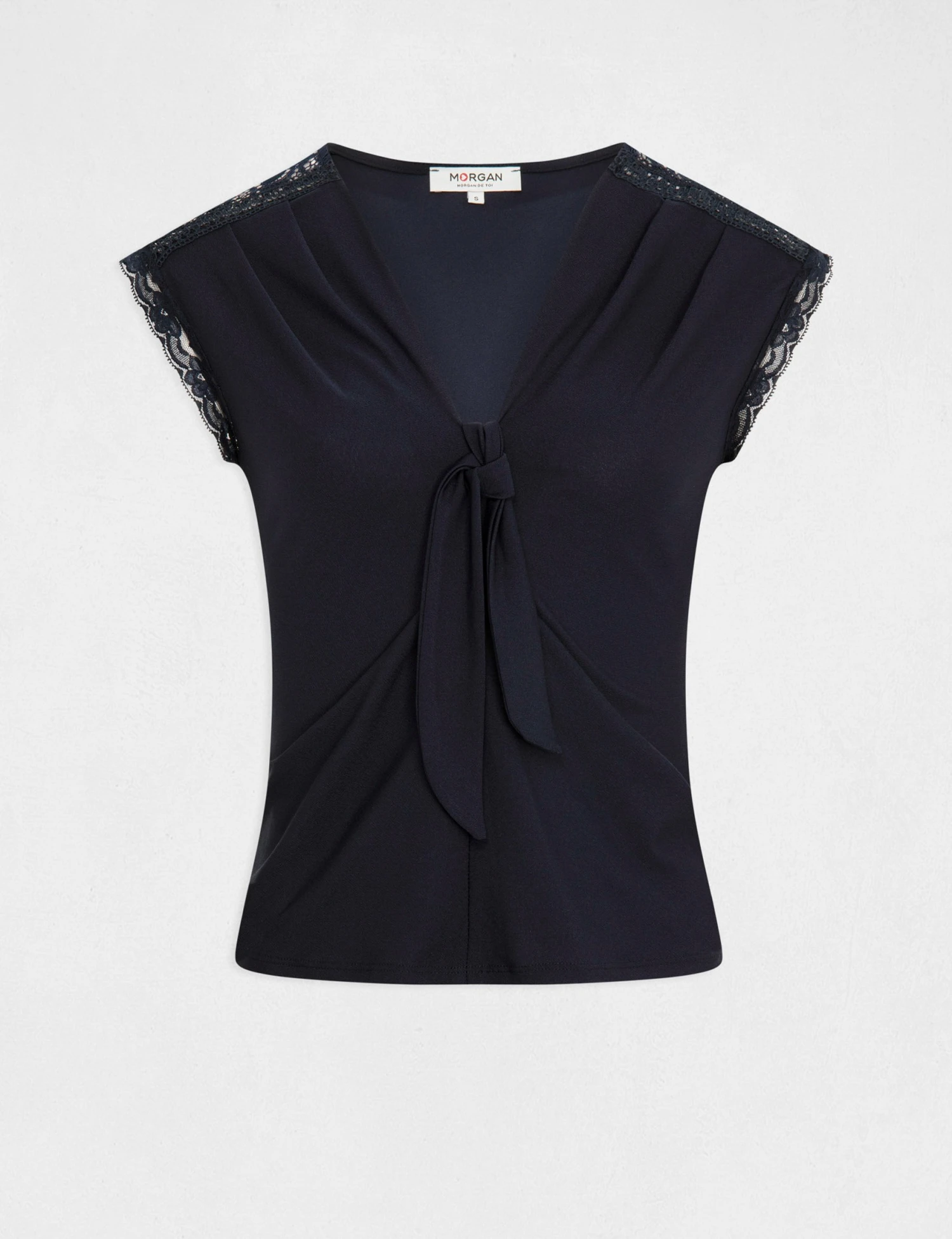 T-shirt Manches Courtes Avec Noeud Marine Femme – Image 4