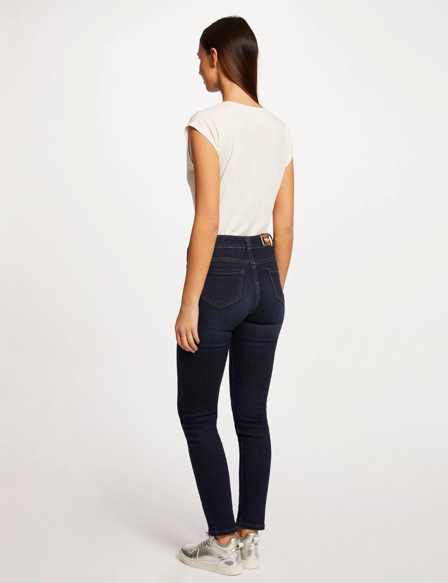 T-shirt Manches Courtes Col En V Ecru Femme – Image 2