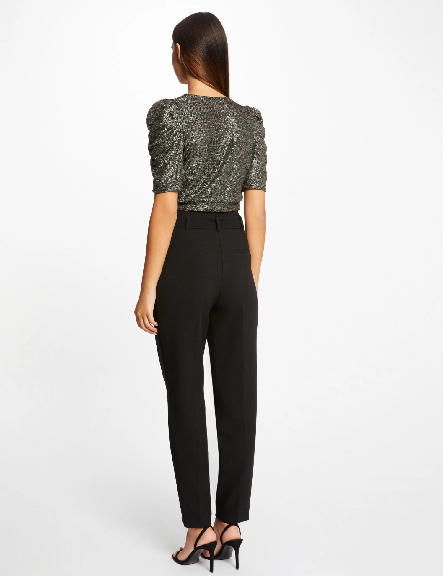 T-shirt Manches Courtes Fils Métallisés Dore Femme – Image 2