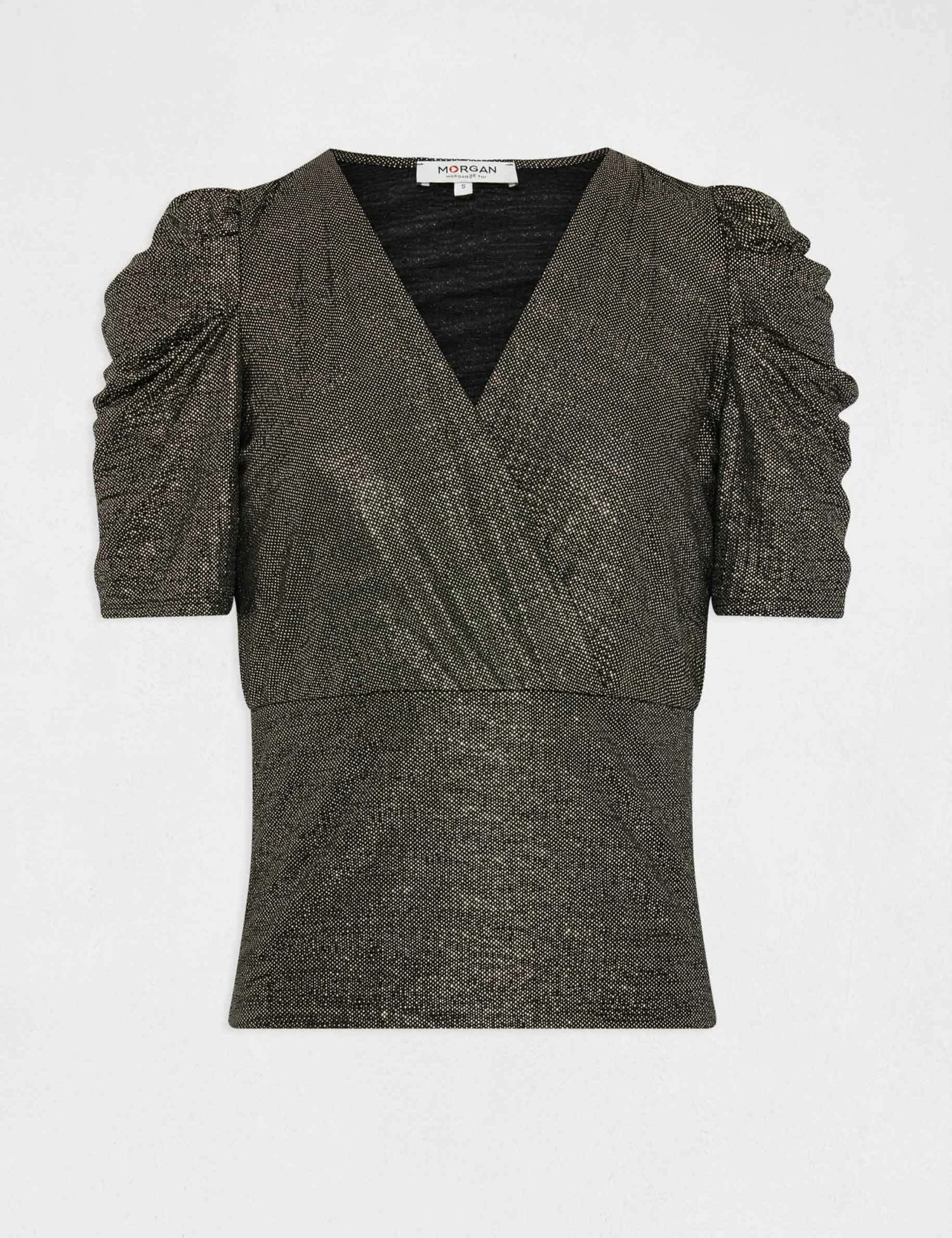 T-shirt Manches Courtes Fils Métallisés Dore Femme – Image 4