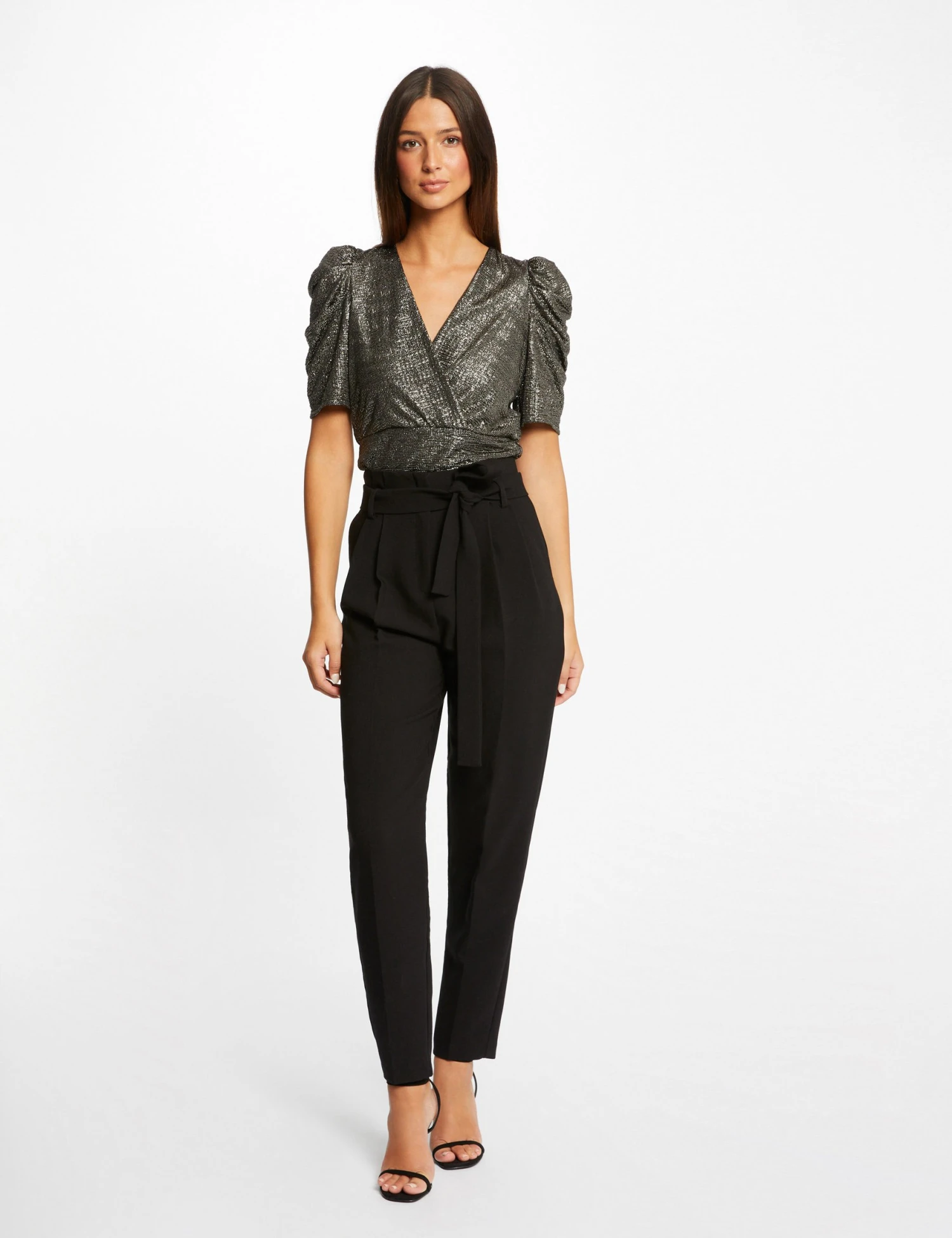 T-shirt Manches Courtes Fils Métallisés Dore Femme – Image 3