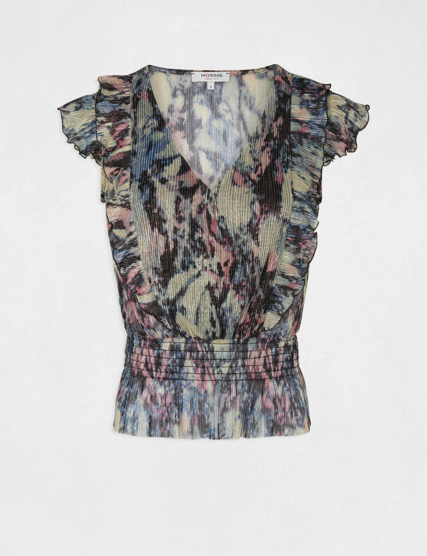 T-shirt Manches Courtes Imprimé Abstrait Multico Femme – Image 4