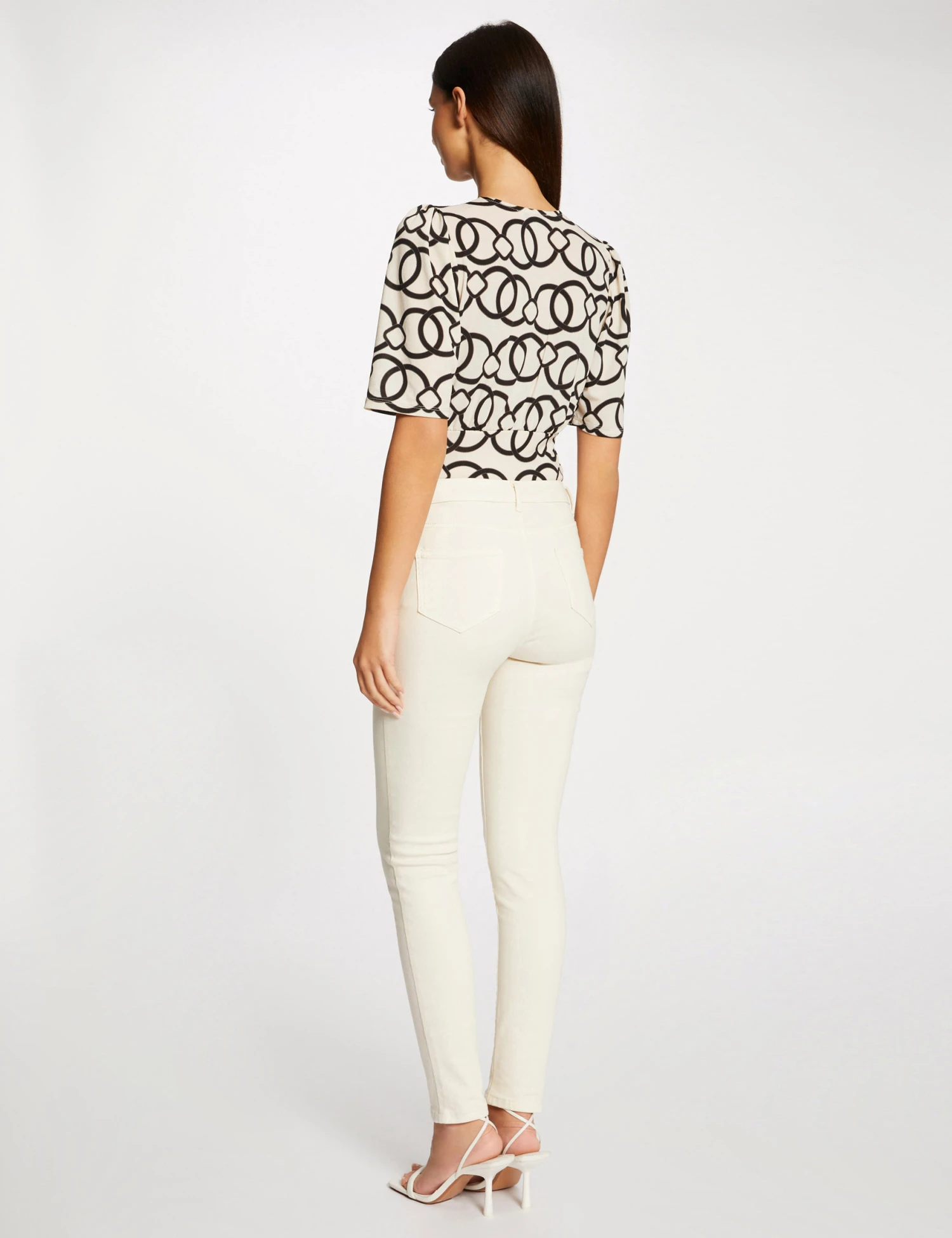 T-shirt Manches Courtes Imprimé Chaîne Multico Femme – Image 2