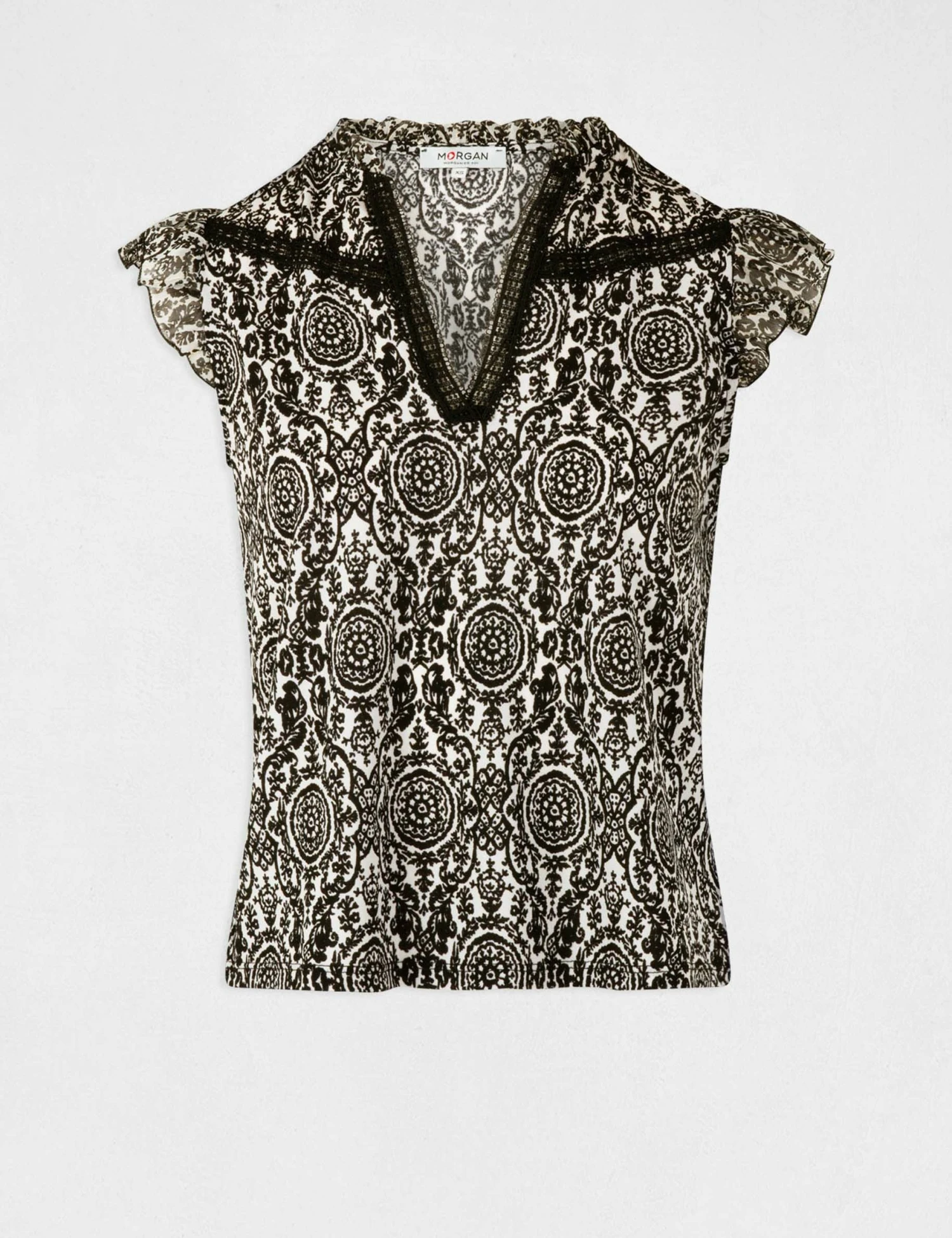 T-shirt Manches Courtes Imprimé Foulard Multico Femme – Image 4