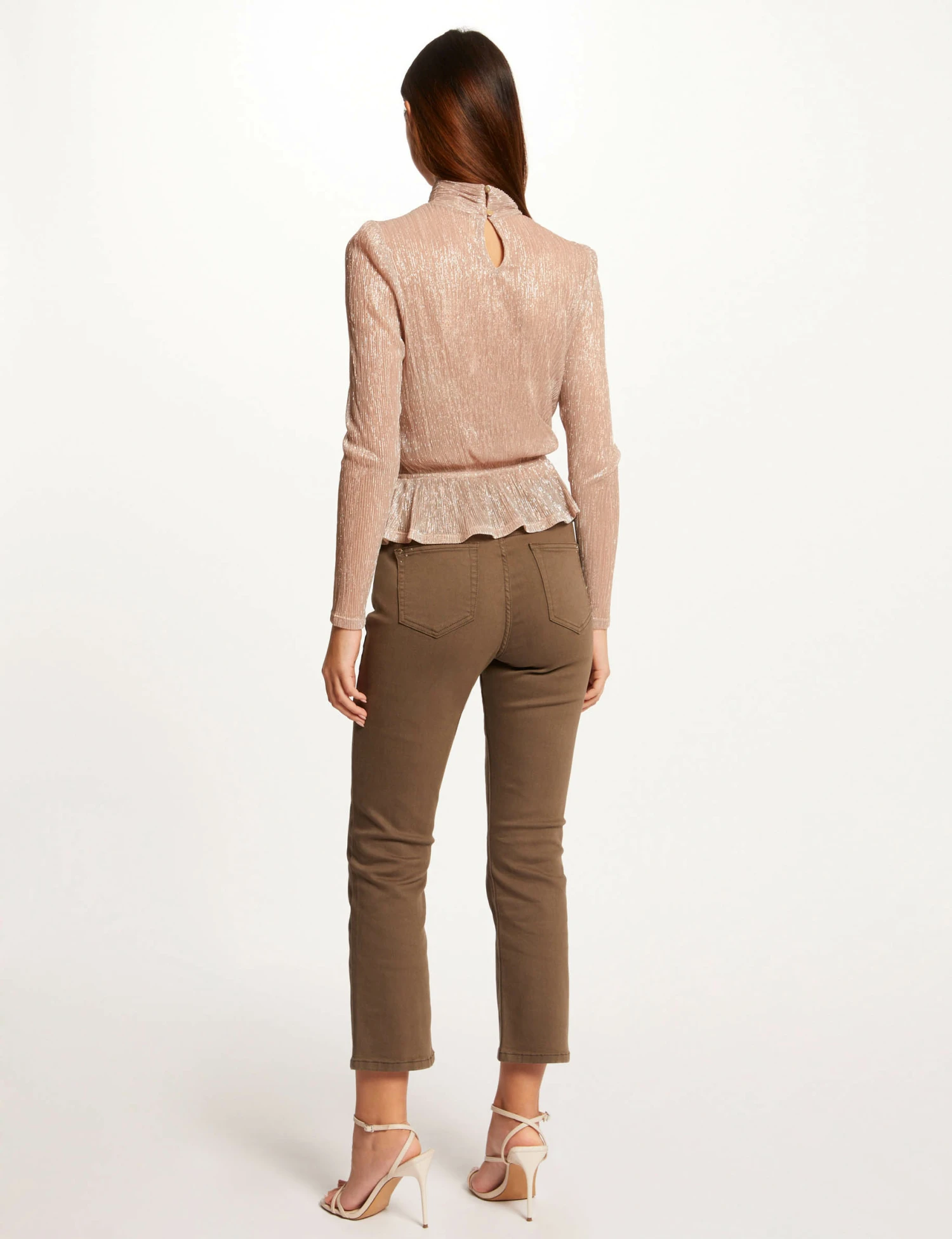 T-shirt Manches Longues Métallisé Vieux Rose Femme – Image 2